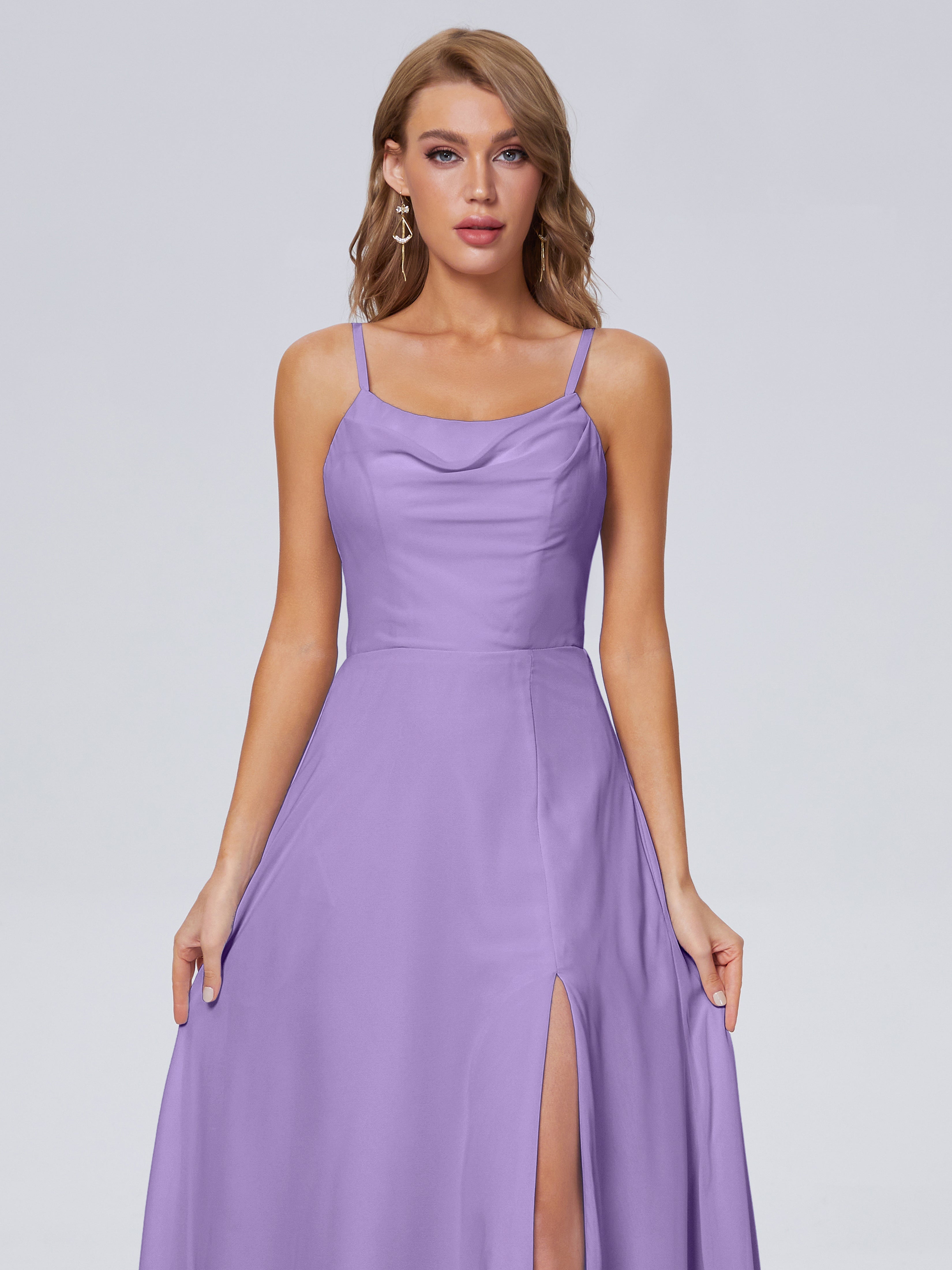 Robes De Demoiselle D'Honneur Tahiti Reese Mignonne Bretelles Spaghetti Mousseline Robes Demoiselle D'Honneur