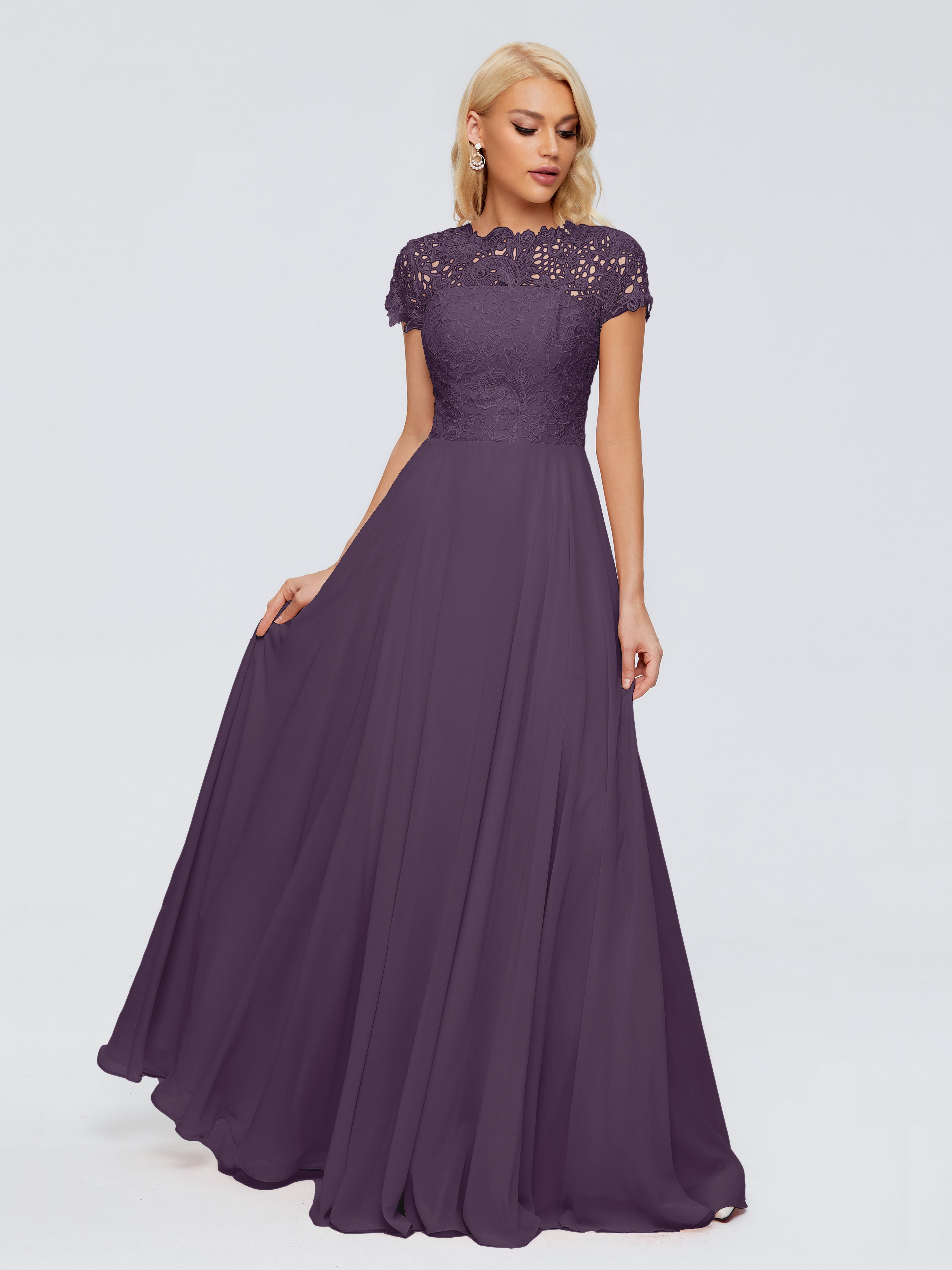 Robe Demoiselle D Honneur Plume A-ligne Encolure Dégagée Mousseline Robes Demoiselle D'Honneur