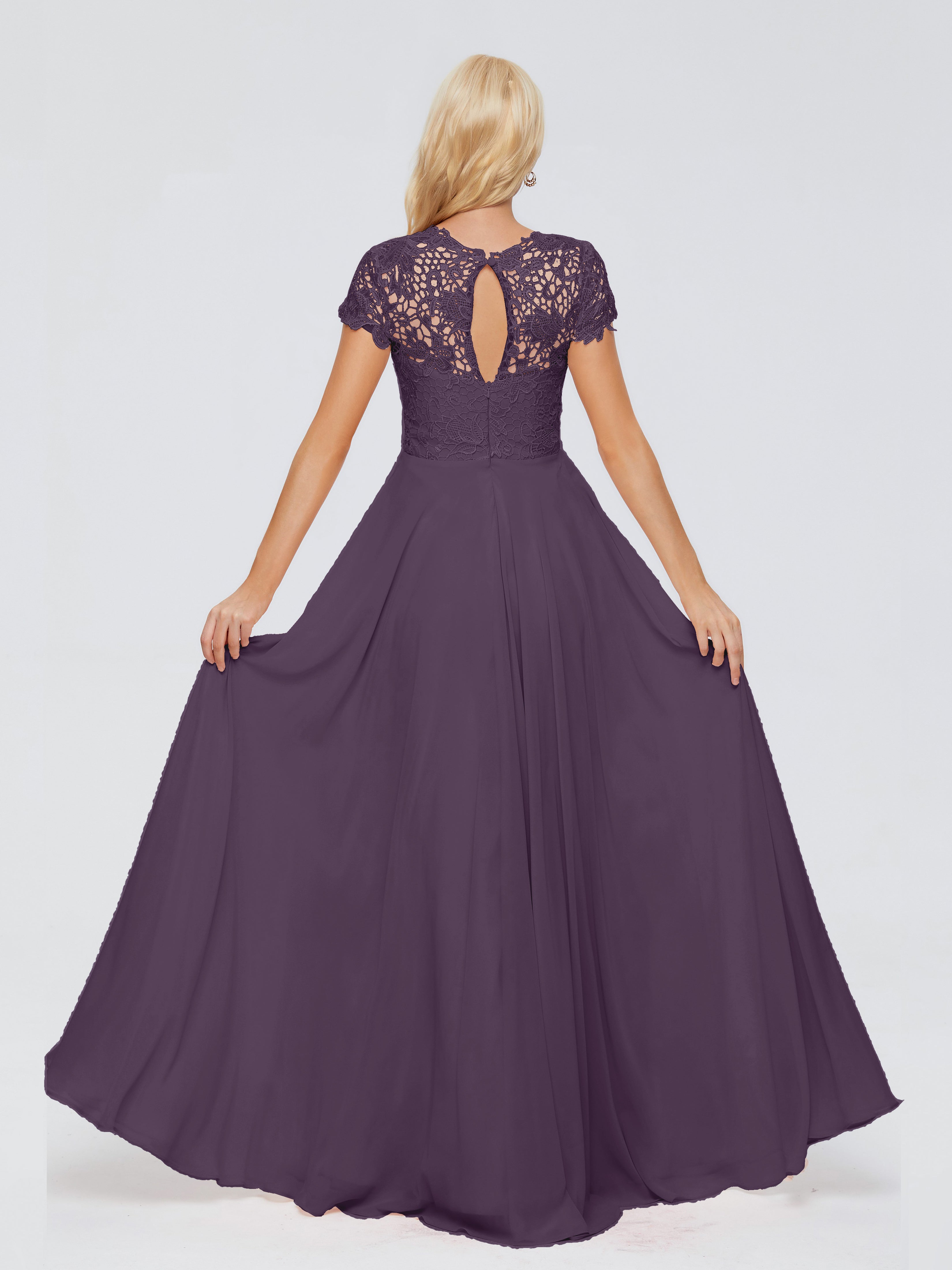 Robe Demoiselle D Honneur Plume A-ligne Encolure Dégagée Mousseline Robes Demoiselle D'Honneur