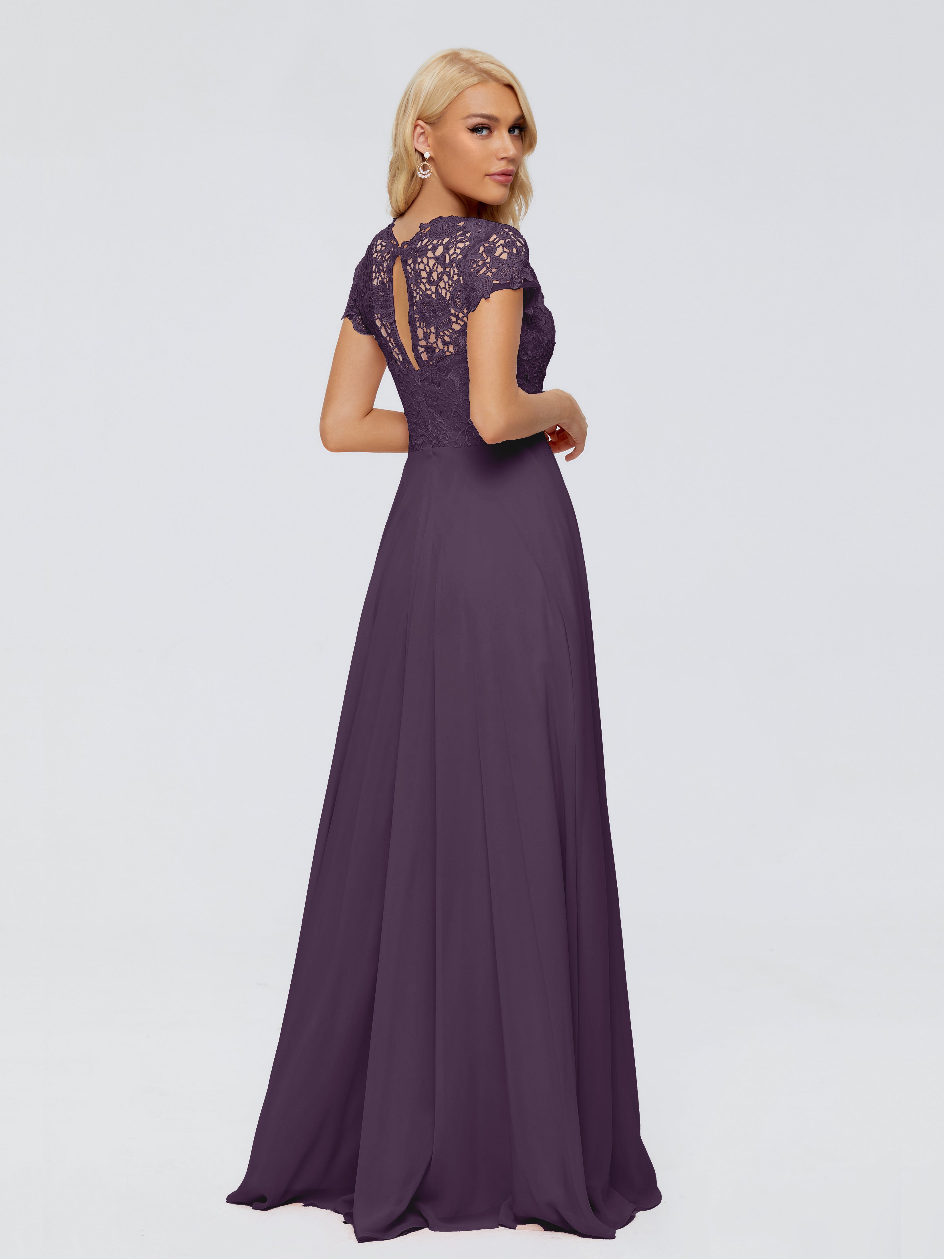 Robe Demoiselle D Honneur Plume A-ligne Encolure Dégagée Mousseline Robes Demoiselle D'Honneur