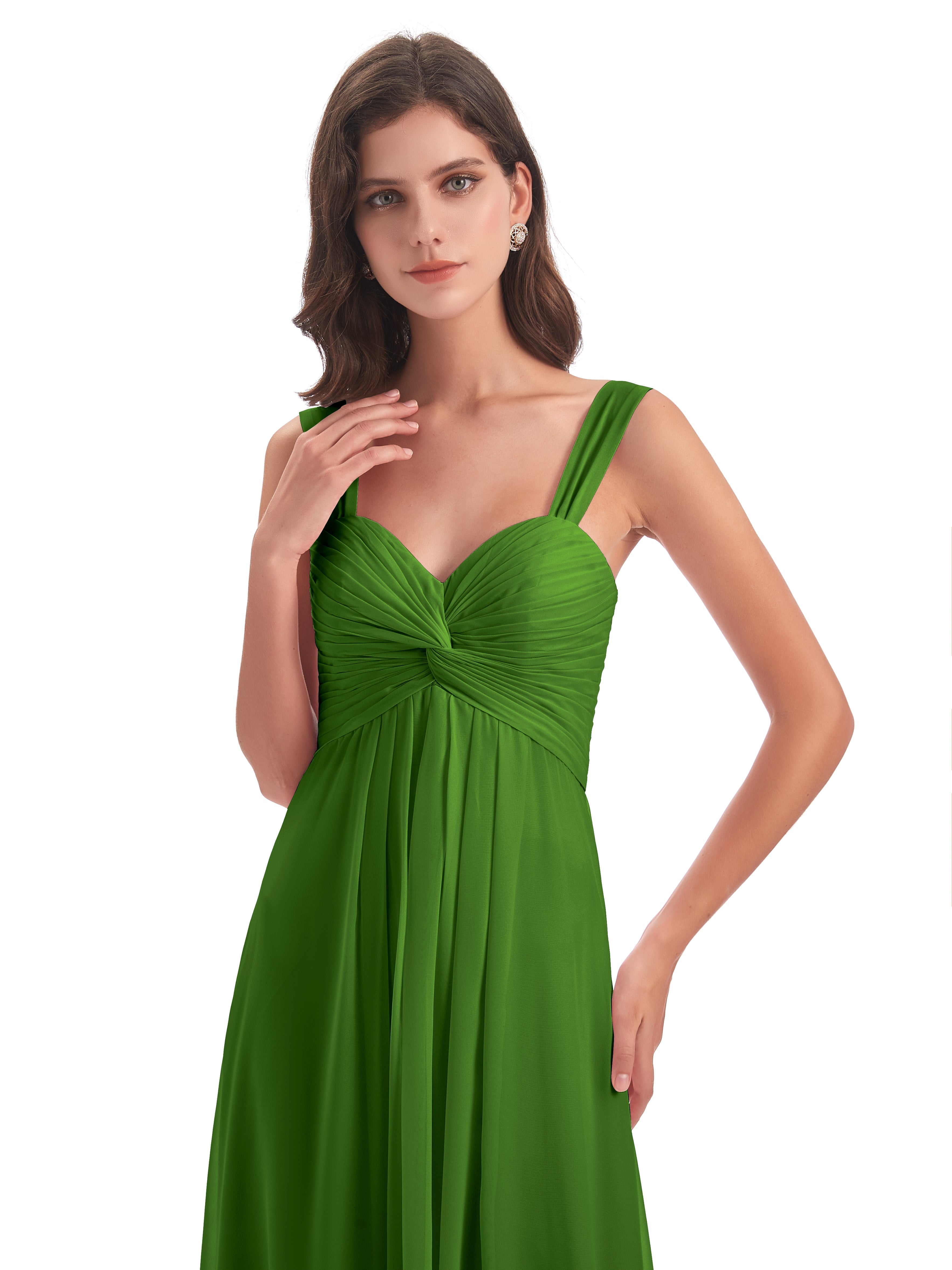 Robes De Demoiselle D'Honneur Mousse Colonne Bretelle Mousseline Robes Demoiselle D'Honneur