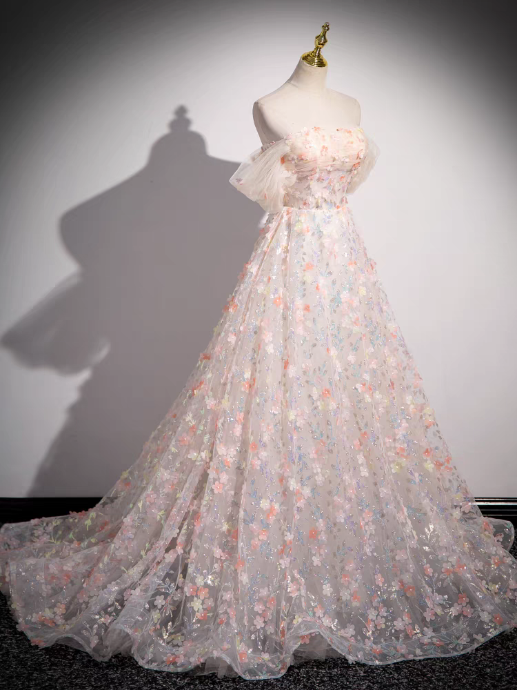 Somptueuse Épaule Dénudée Robe de Quinceanera avec Traîne de balayage / pinceau