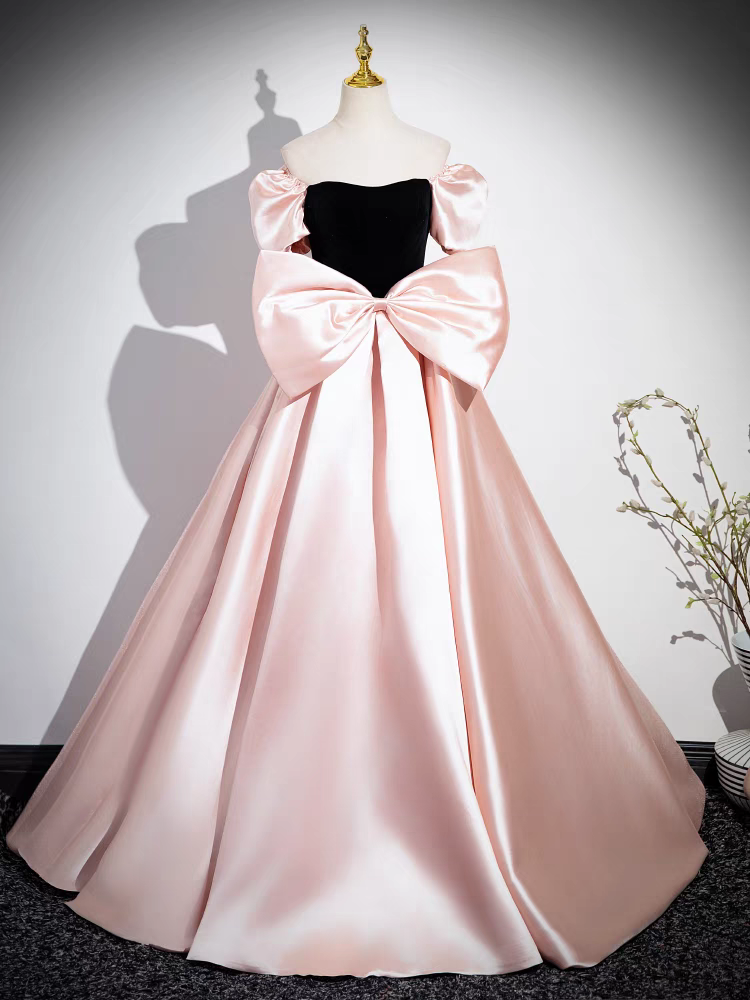 Épaule Dénudée Col Droit Robe de Quinceanera avec un Nœud Papillon