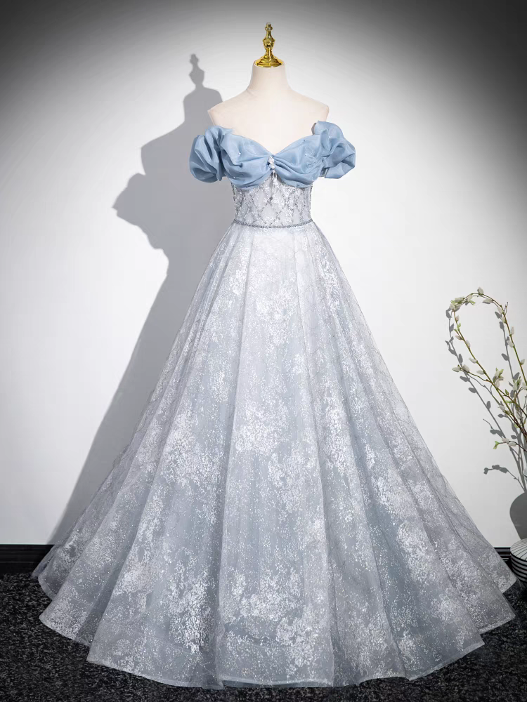 Épaule Dénudée Col V Robe de Quinceanera en Satin et Tulle