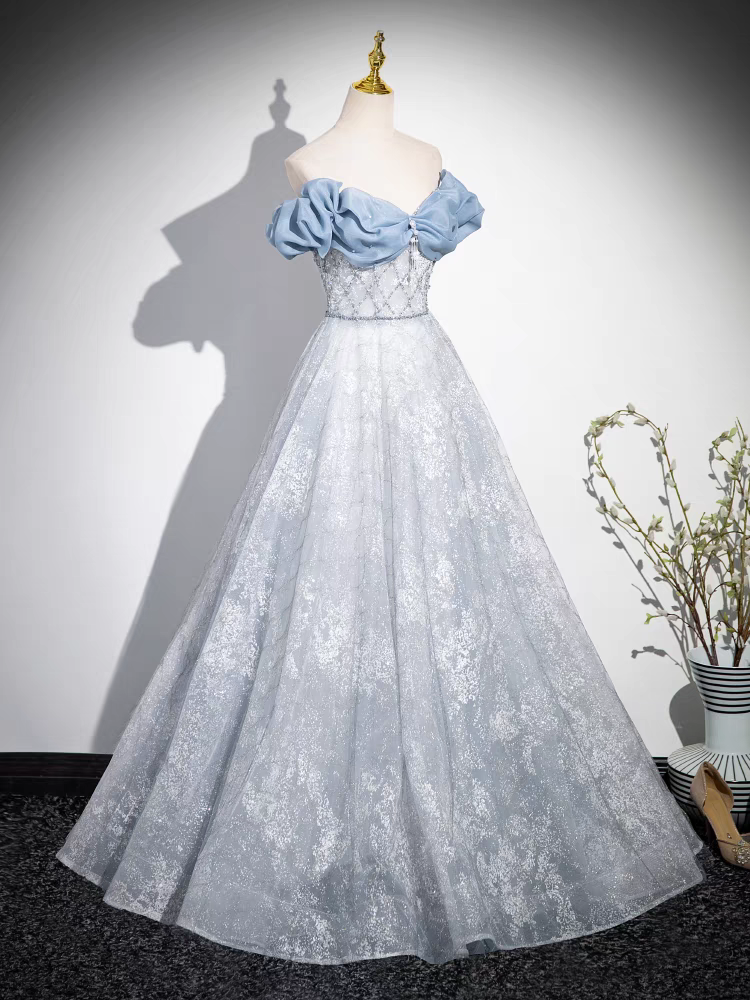Épaule Dénudée Col V Robe de Quinceanera en Satin et Tulle