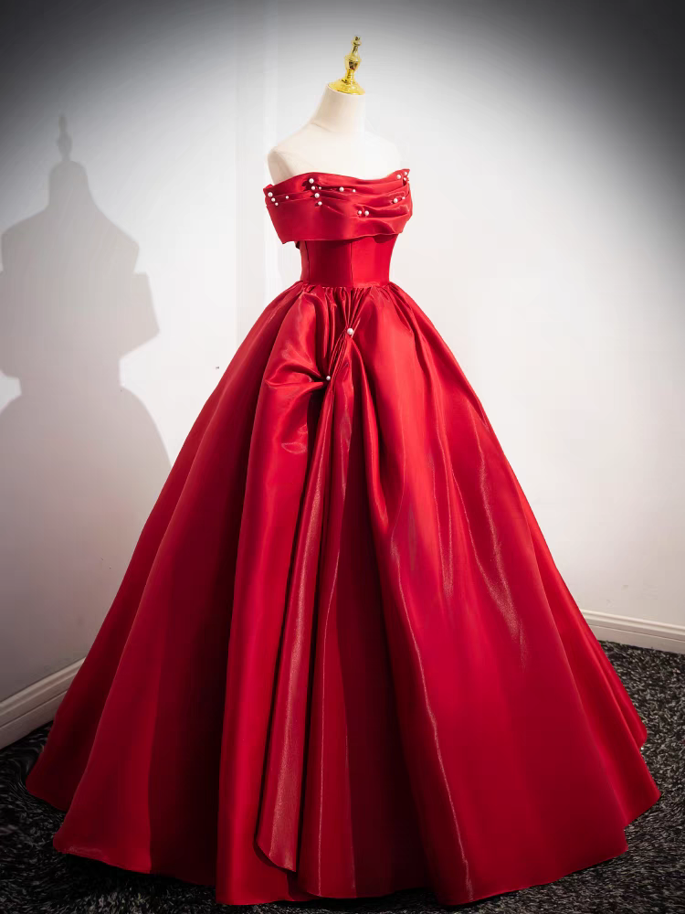 Épaule Dénudée Col Droit Robe de Quinceanera avec Perles