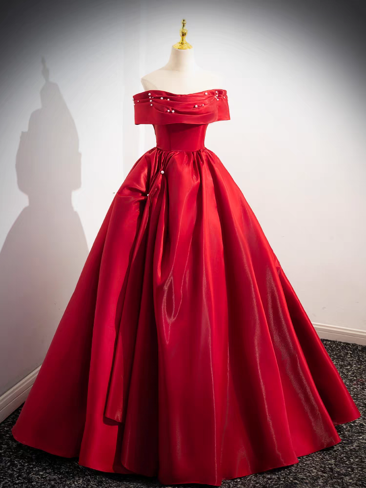 Épaule Dénudée Col Droit Robe de Quinceanera avec Perles