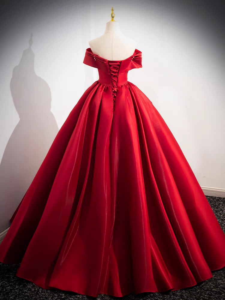 Épaule Dénudée Col Droit Robe de Quinceanera avec Perles