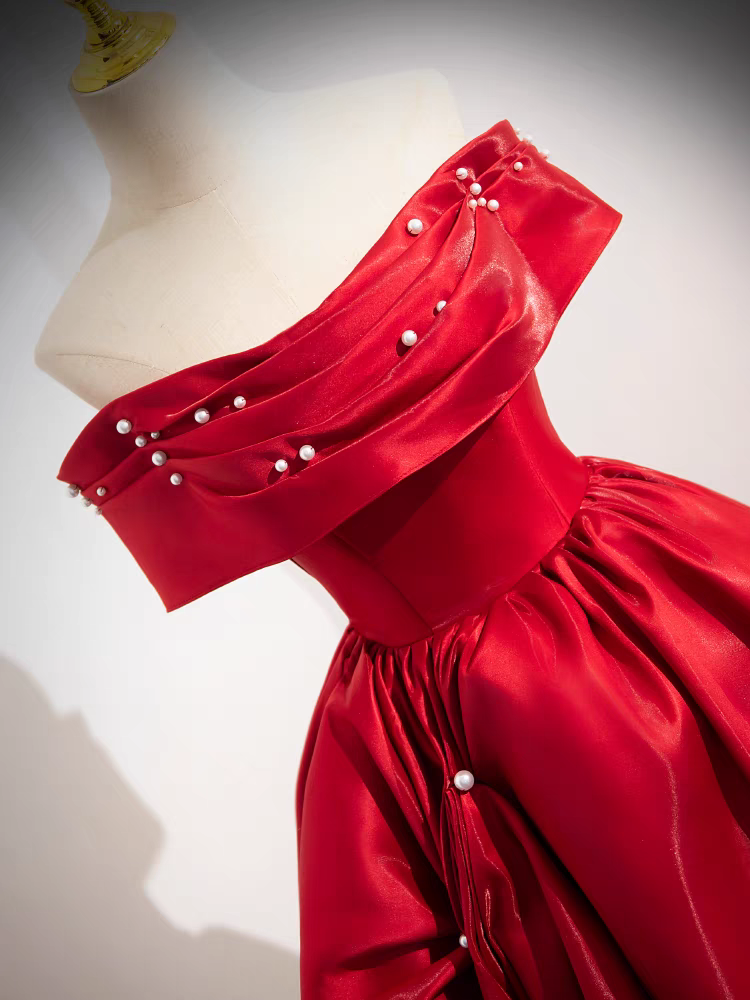 Épaule Dénudée Col Droit Robe de Quinceanera avec Perles