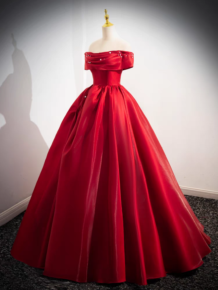 Épaule Dénudée Col Droit Robe de Quinceanera avec Perles
