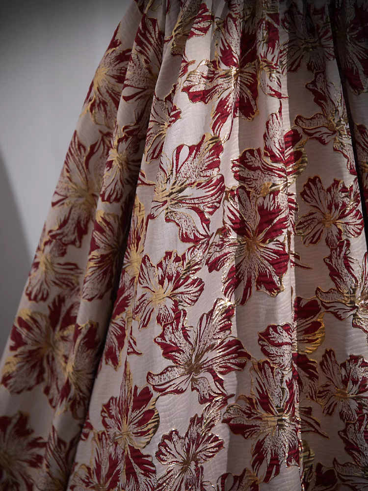 Vintage Robe de Quinceanera en Velours et Satin imprimé floral