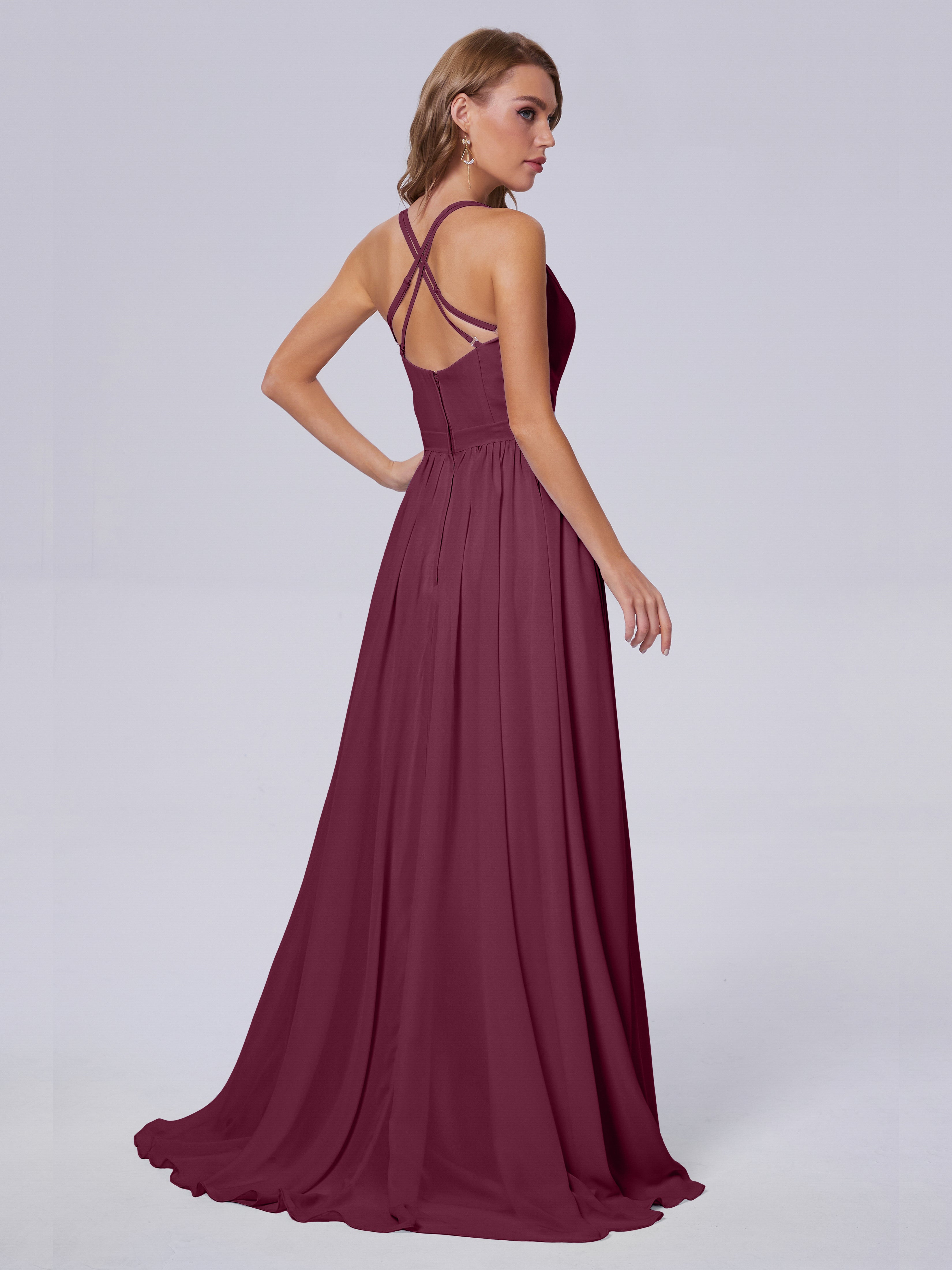 Robes De Demoiselle D'Honneur Mure Asymétrique Mousseline Robes Demoiselle D'Honneur