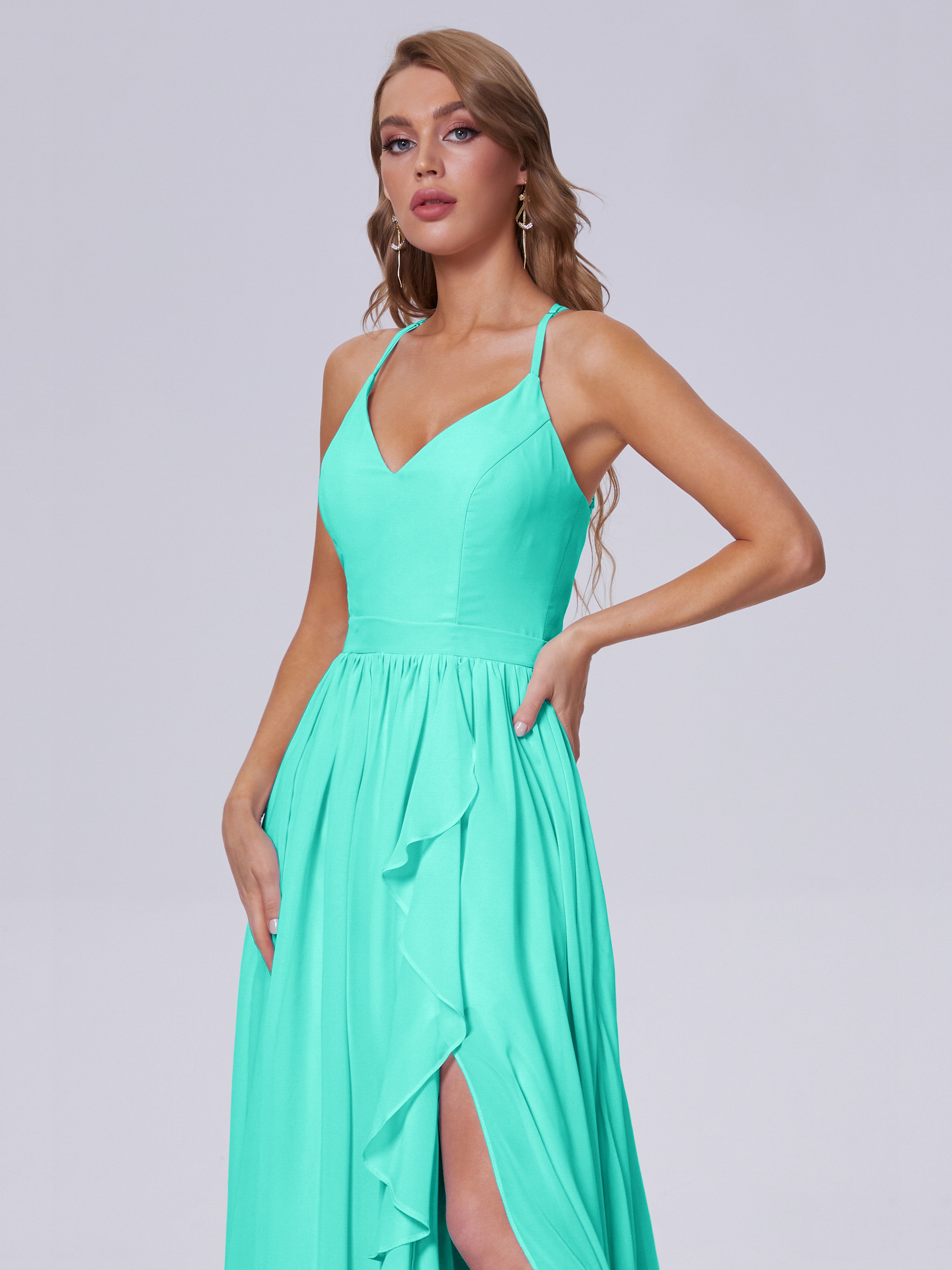 Robes De Demoiselle D'Honneur Spa Asymétrique Mousseline Robes Demoiselle D'Honneur