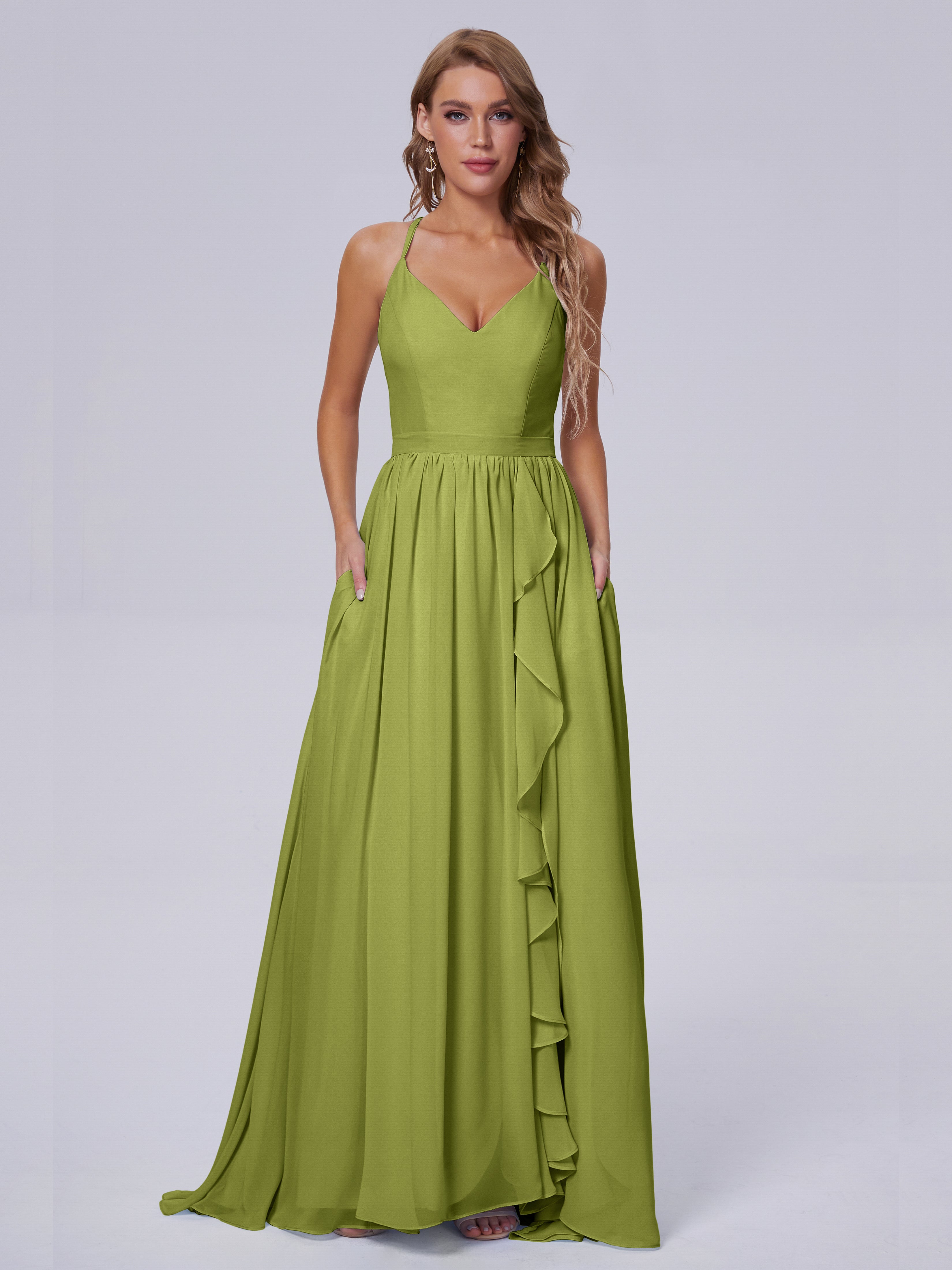 Robes De Demoiselle D'Honneur Trèfle Asymétrique Mousseline Robes Demoiselle D'Honneur