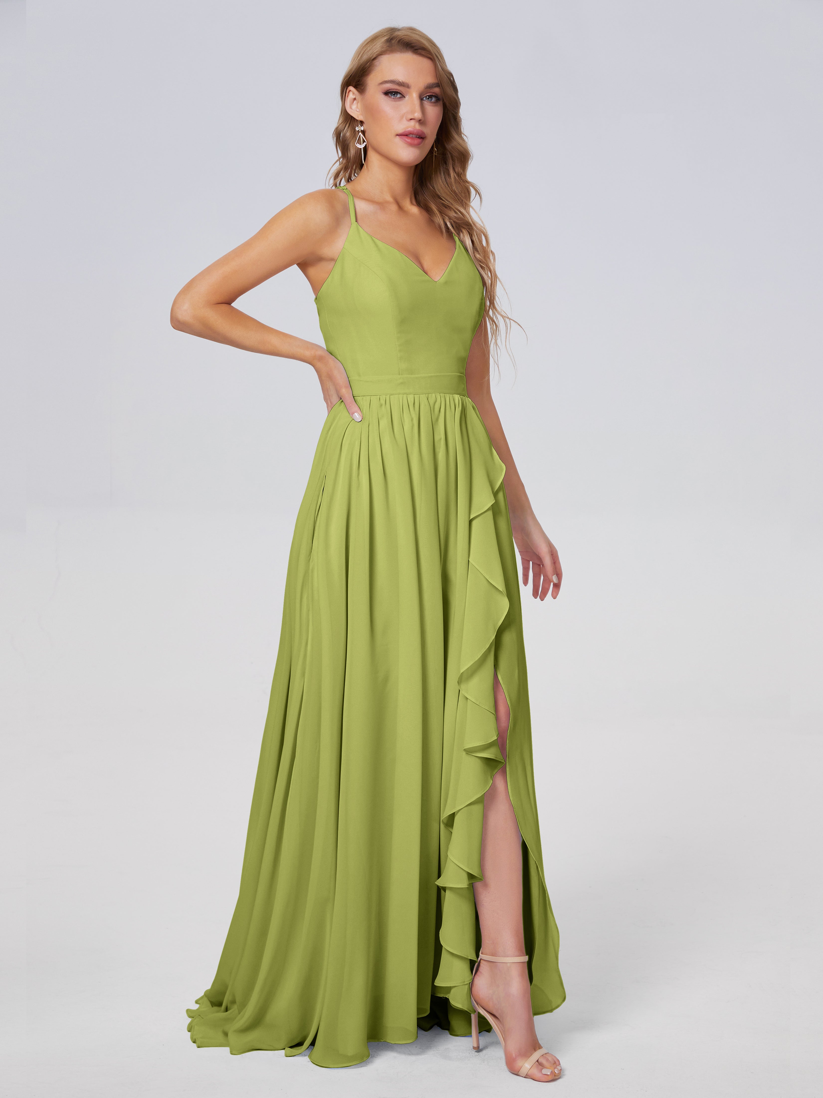 Robes De Demoiselle D'Honneur Trèfle Asymétrique Mousseline Robes Demoiselle D'Honneur