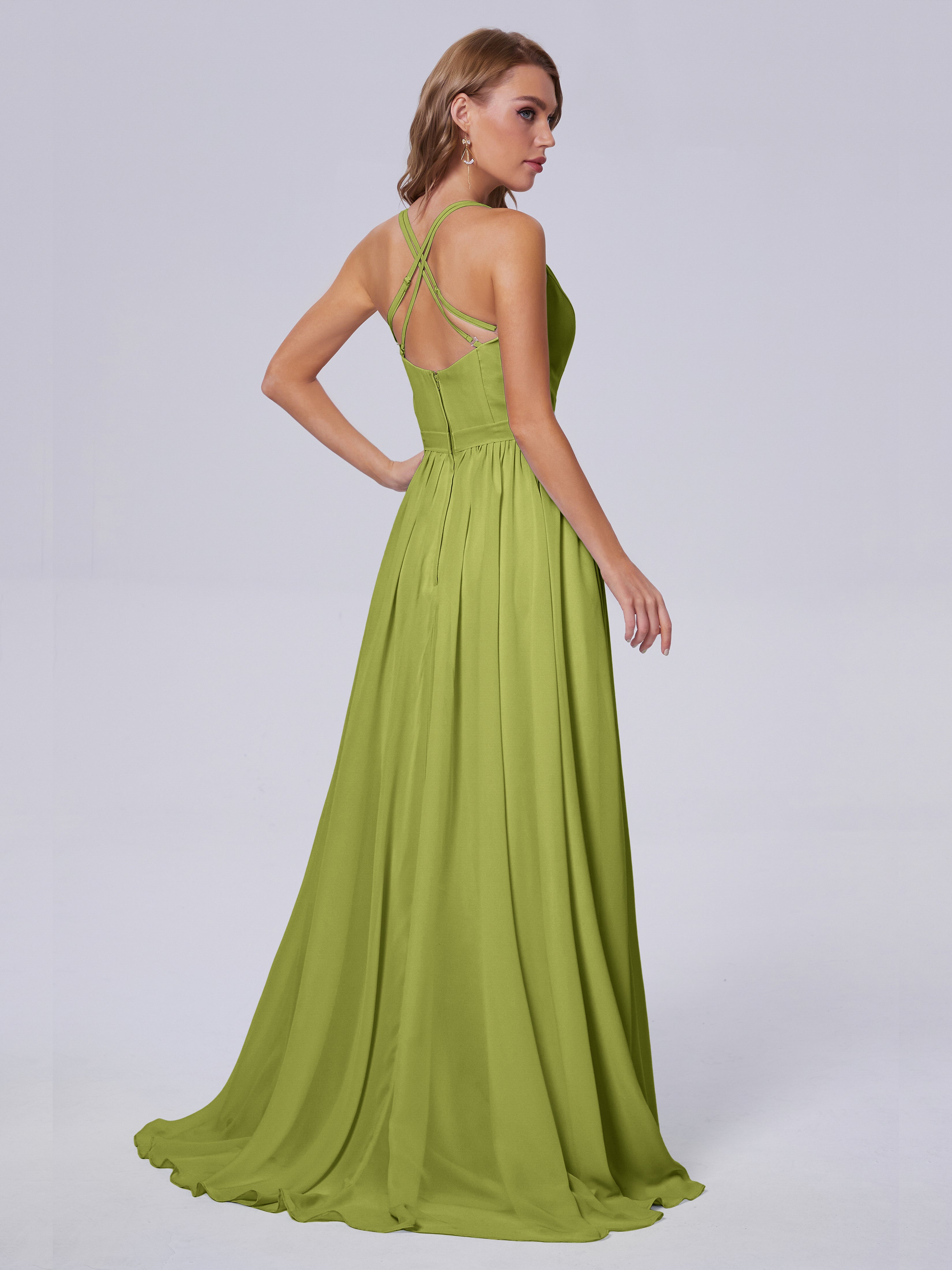 Robes De Demoiselle D'Honneur Trèfle Asymétrique Mousseline Robes Demoiselle D'Honneur