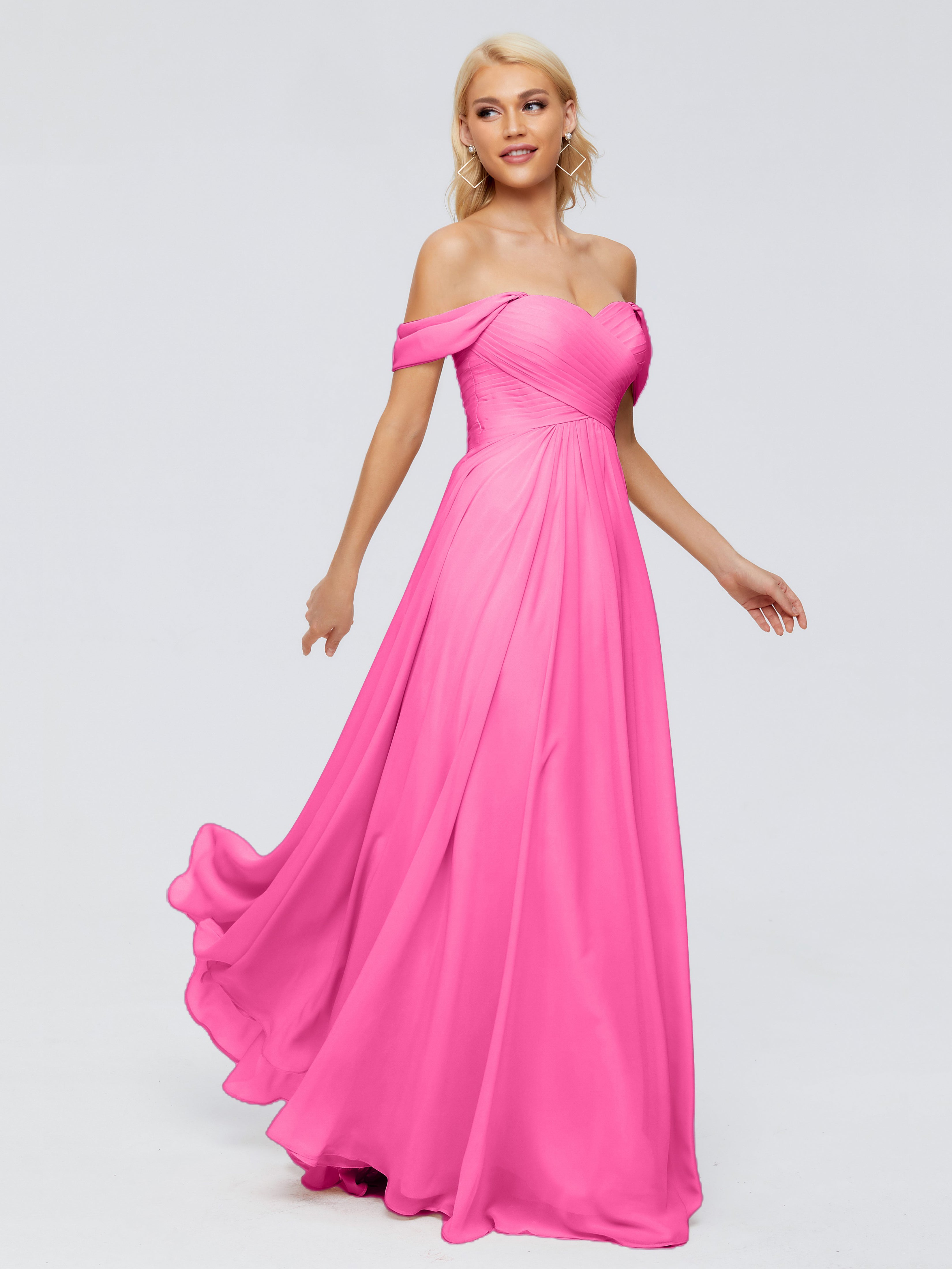 Robe Demoiselle D Honneur Azalée Trapèze Encolure Dégagée Mousseline Robes Demoiselle D'Honneur