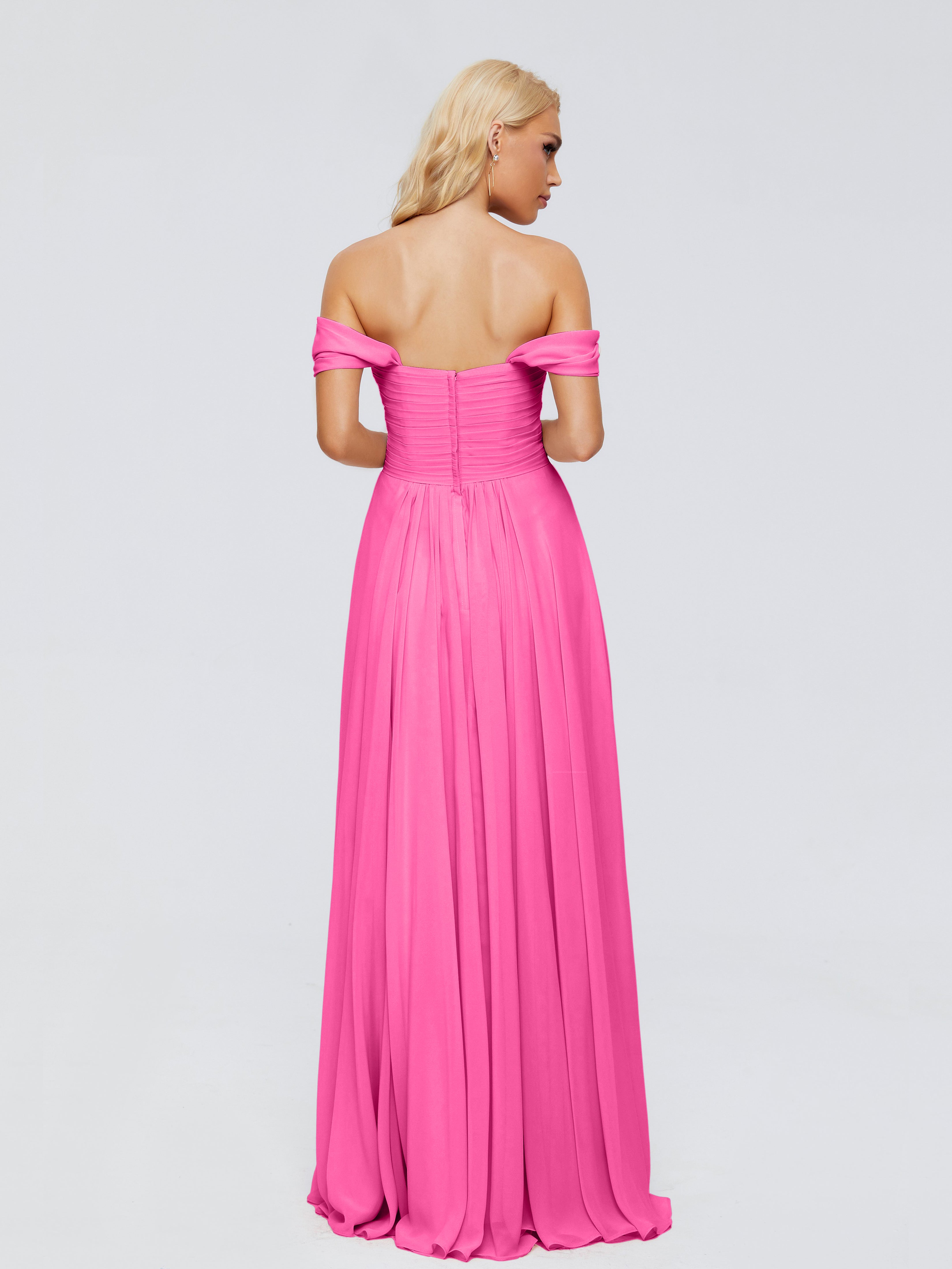 Robe Demoiselle D Honneur Azalée Trapèze Encolure Dégagée Mousseline Robes Demoiselle D'Honneur