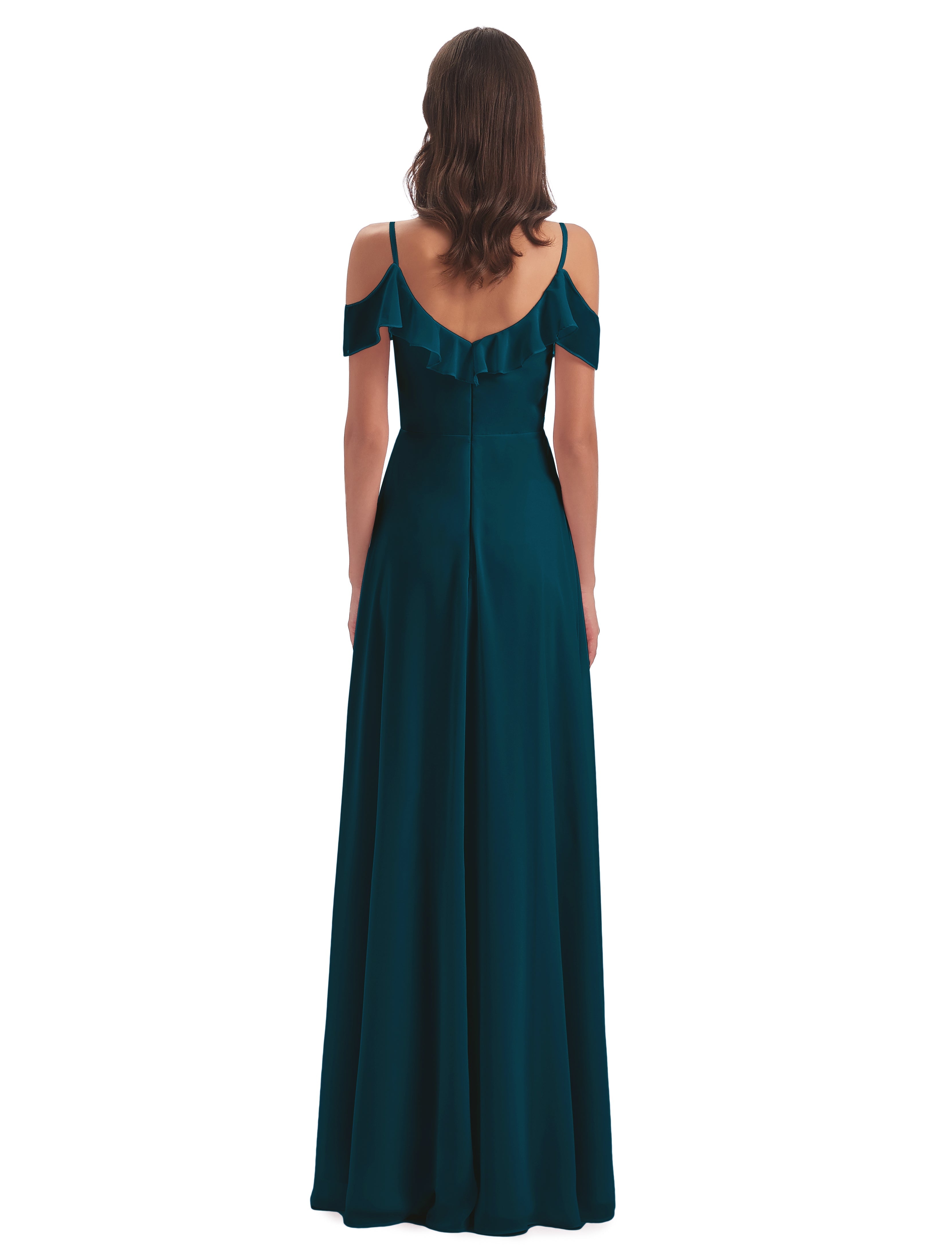 Robe De Demoiselle D'Honneur Bleu Encre Fourreau/Colonne Hors-La-Épaule Longue Robes Demoiselle D'Honneur