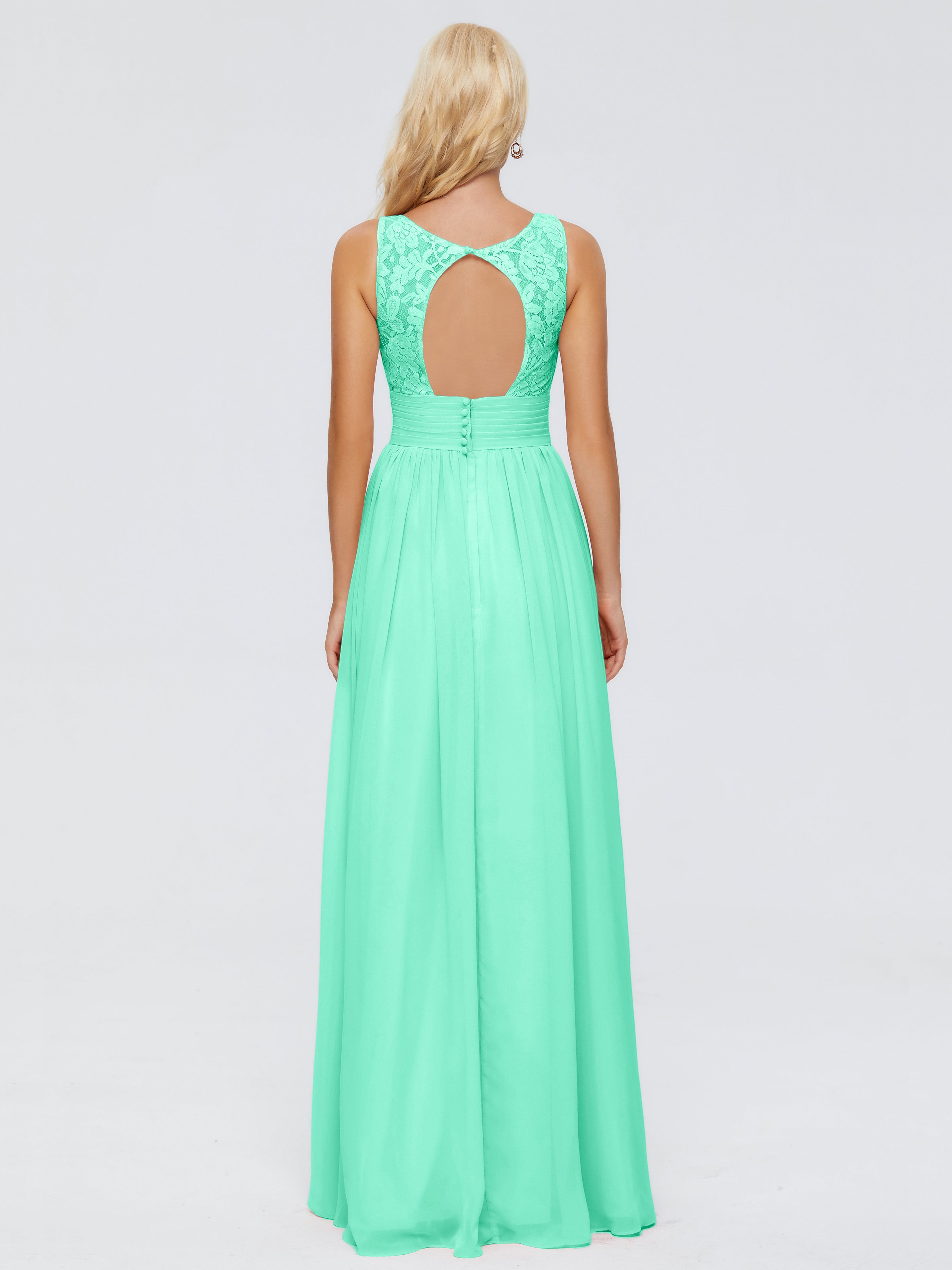 Demoiselle Dhonneur Robe Bleu Turquoise Trapèze Col V Bretelle Mousseline Robes Demoiselle D'Honneur