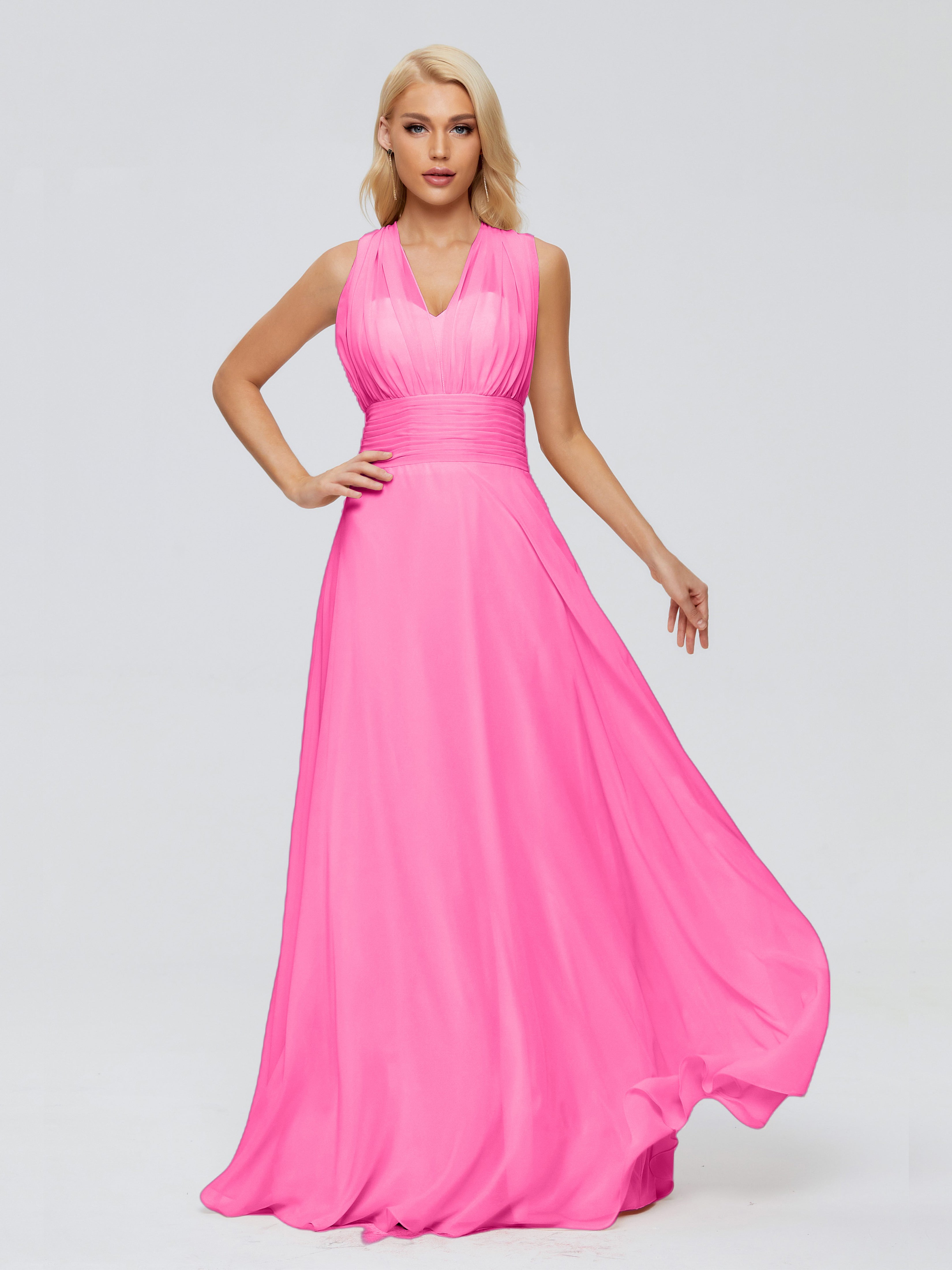 Robe Demoiselle D Honneur Azalée Trapèze Bretelle Ruban Mousseline Robes Demoiselle D'Honneur