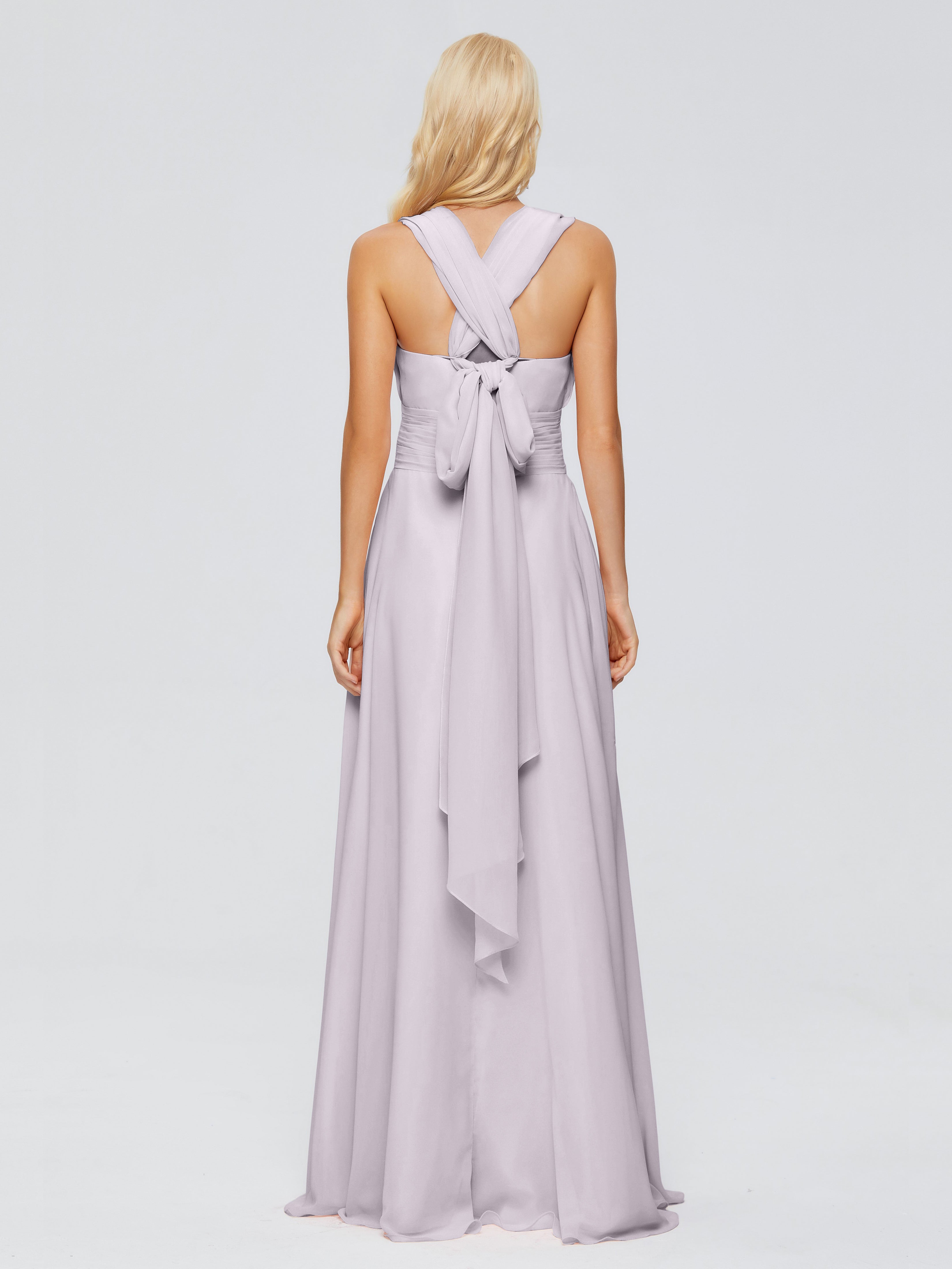 Robes De Demoiselle D'Honneur Crépuscule Trapèze Bretelle Ruban Mousseline Robes Demoiselle D'Honneur