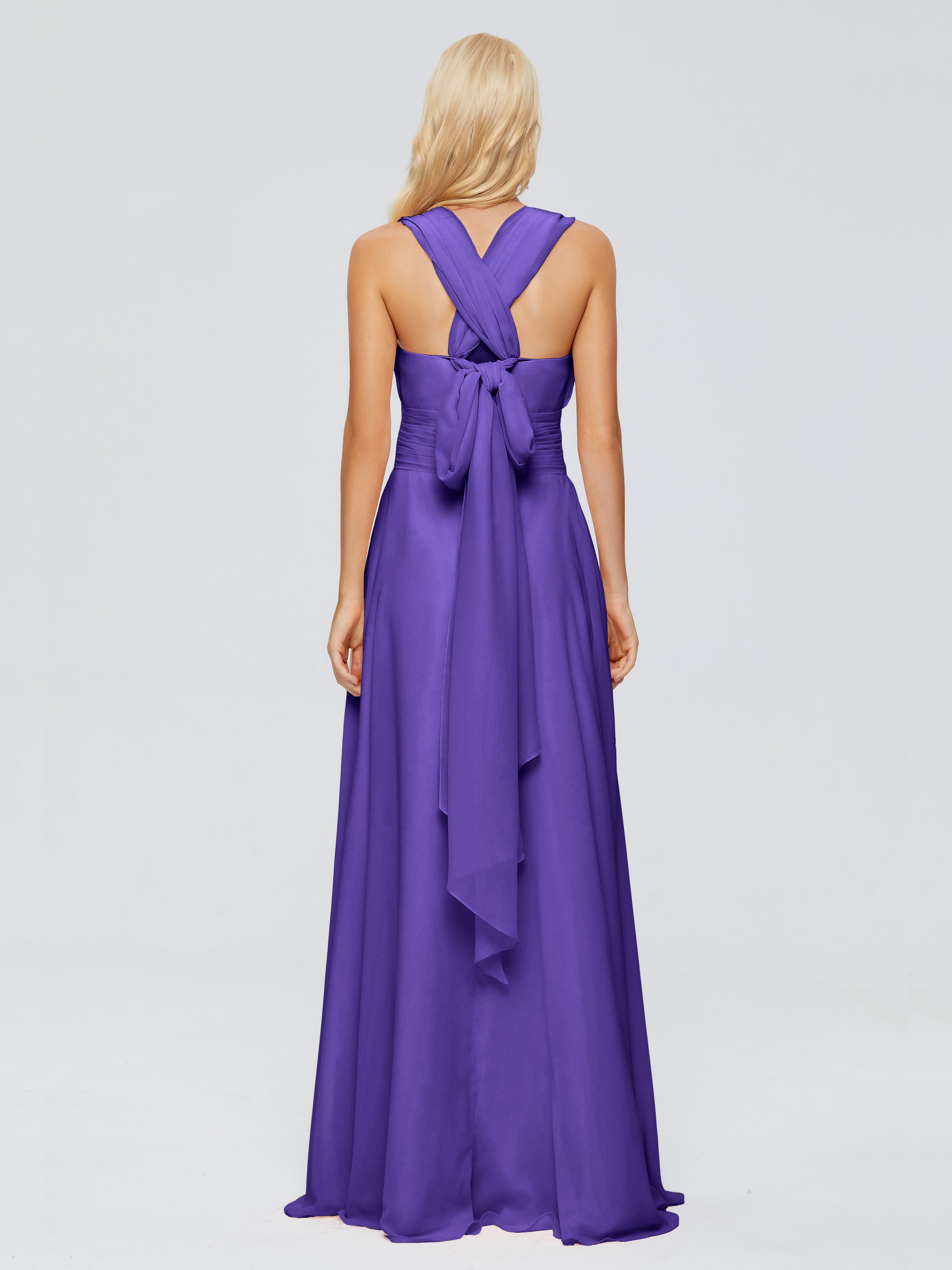 Robes De Demoiselle D'Honneur En Régence Trapèze Bretelle Ruban Mousseline Robes Demoiselle D'Honneur