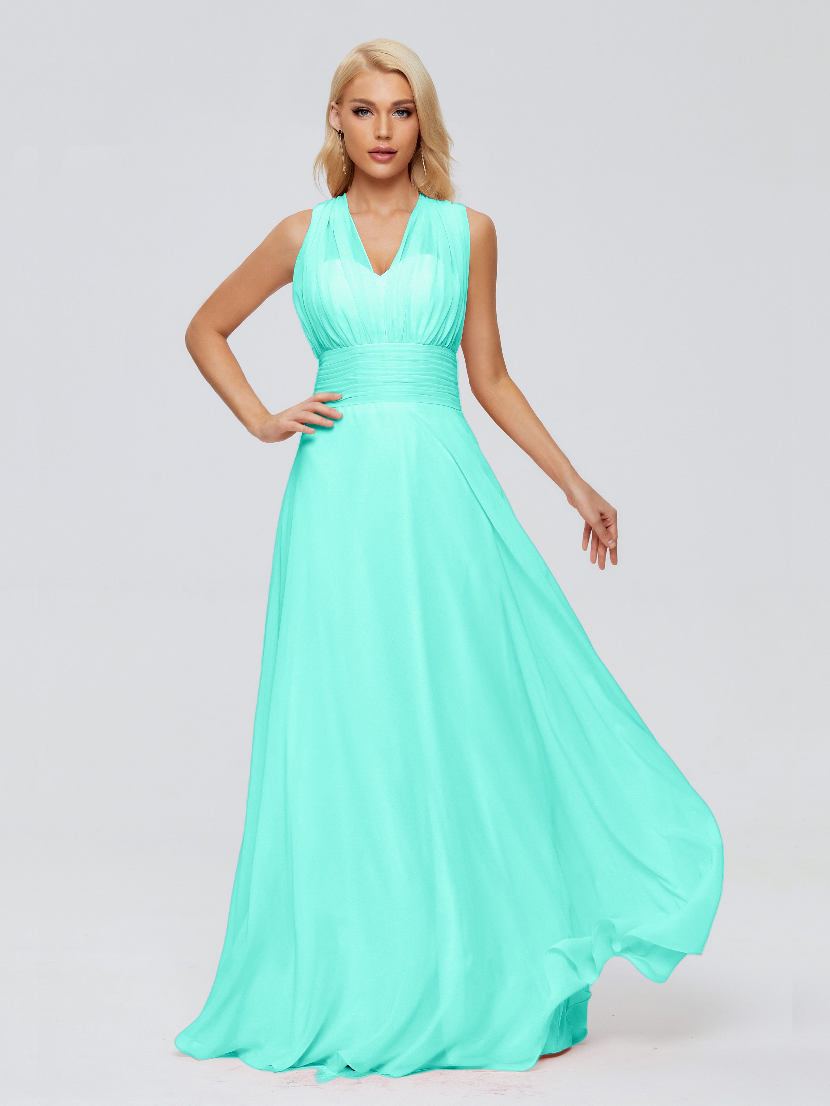 Robes De Demoiselle D'Honneur Spa Trapèze Bretelle Ruban Mousseline Robes Demoiselle D'Honneur