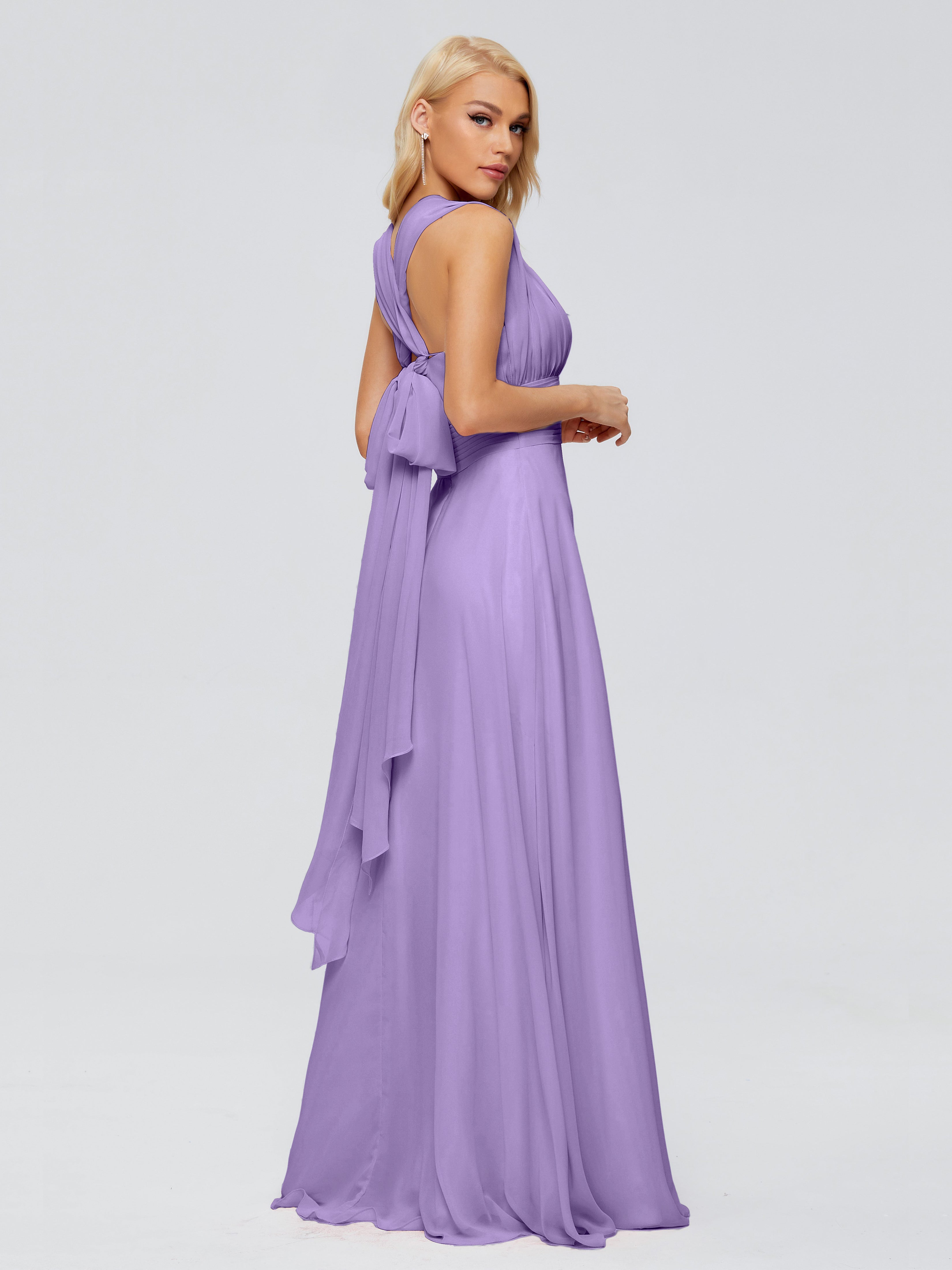 Robes De Demoiselle D'Honneur Tahiti Trapèze Bretelle Ruban Mousseline Robes Demoiselle D'Honneur