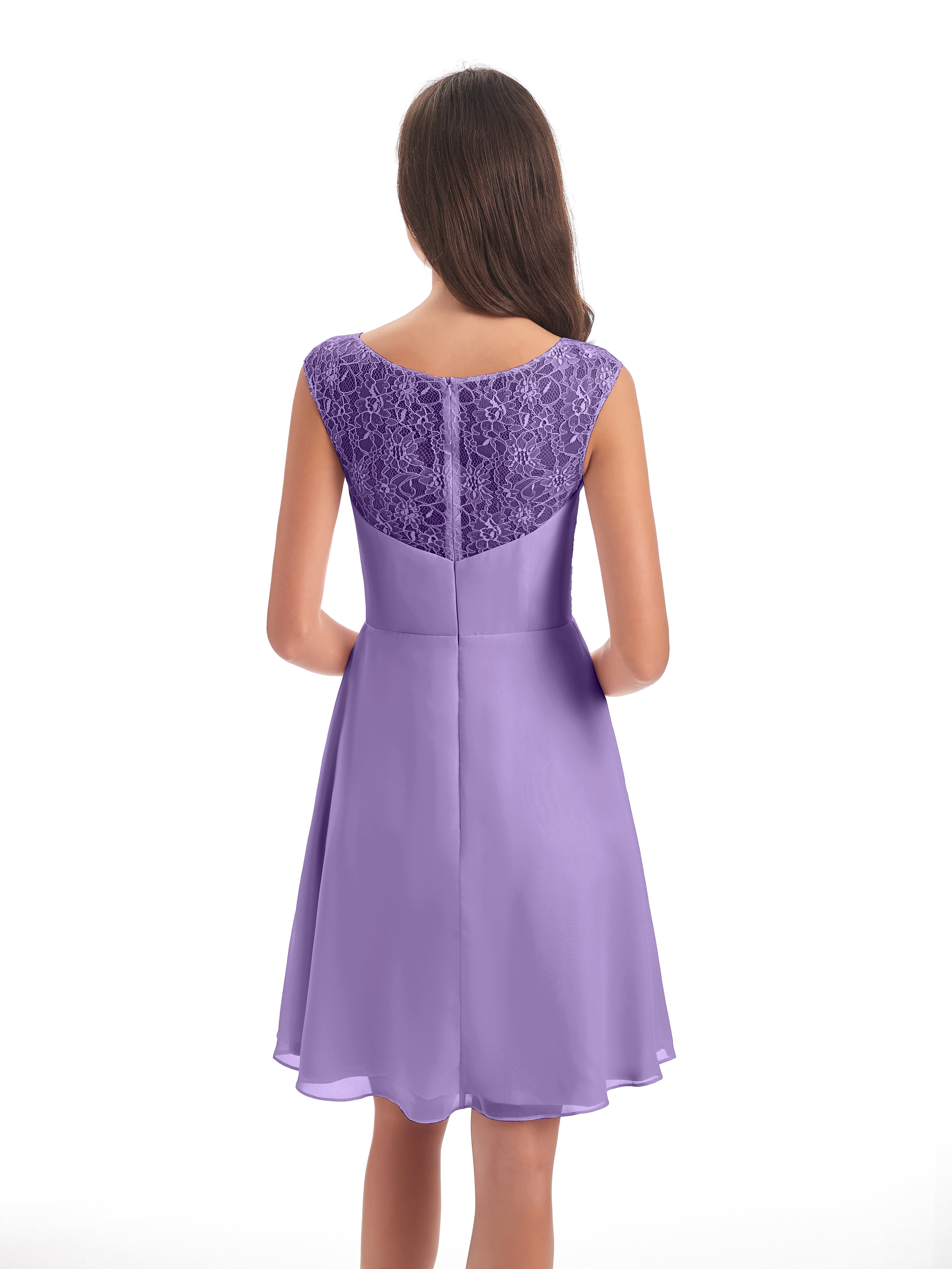 Robes De Demoiselle D'Honneur Tahiti Courte Dentelle/Mousseline Robes Demoiselle D'Honneur Avec Plissé