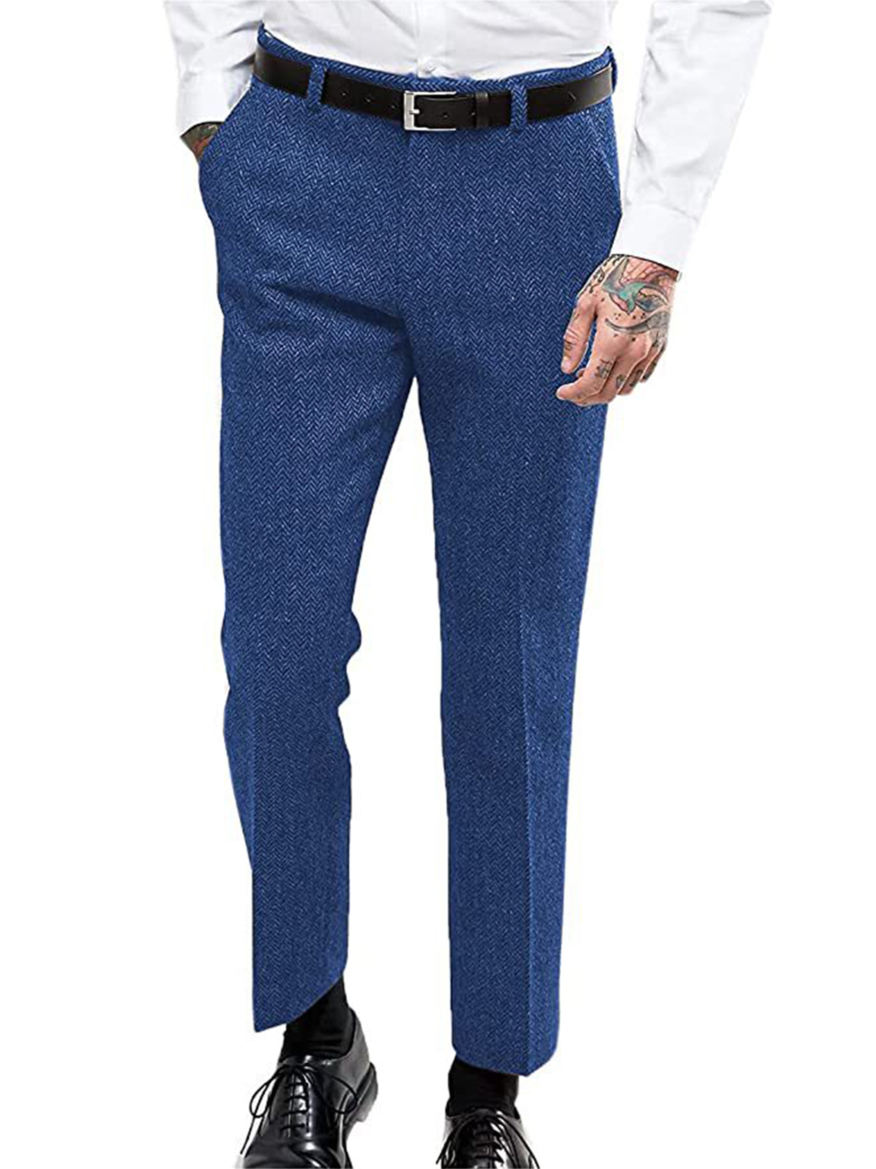 Pantalon de costume classique et décontracté pour hommes en BLEU