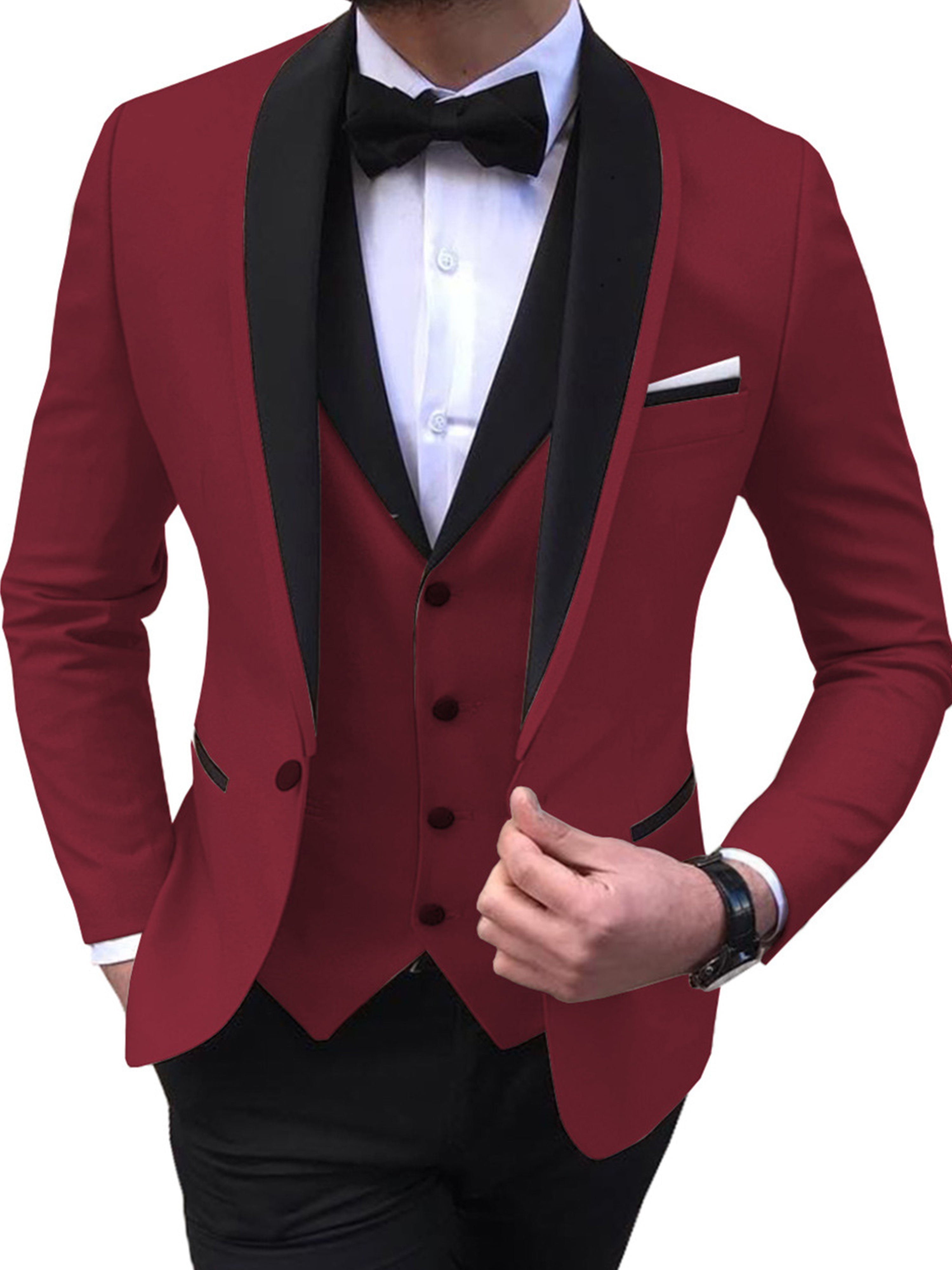 Costume trois-pièces ajusté pour homme costume professionnelle pour affaires