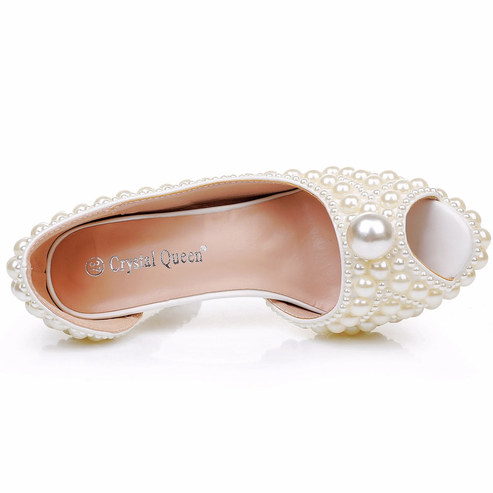 Chaussures de mariage formelles avec grosse plateforme et perles