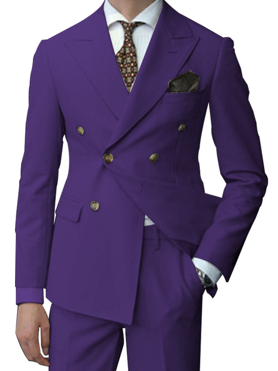 Costume Homme 2 Pièces en RAISIN Coupe Slim et Polyvalente pour un Style Affaires Élégant