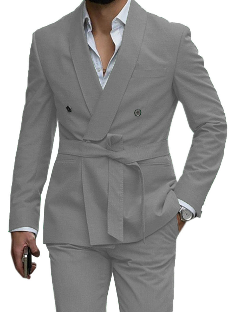 Costume Bureau Homme 2 Pièces en GRIS_ACIER Élégance et Confort au Quotidien pour le Travail