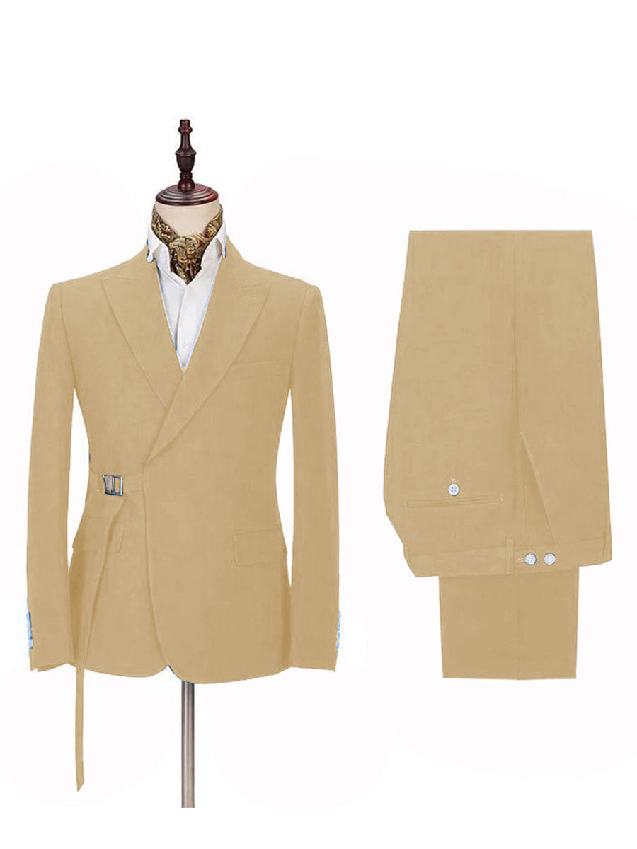 Costume Homme 2 Pièces en Champagne Succès International et à la Coupe Affinante