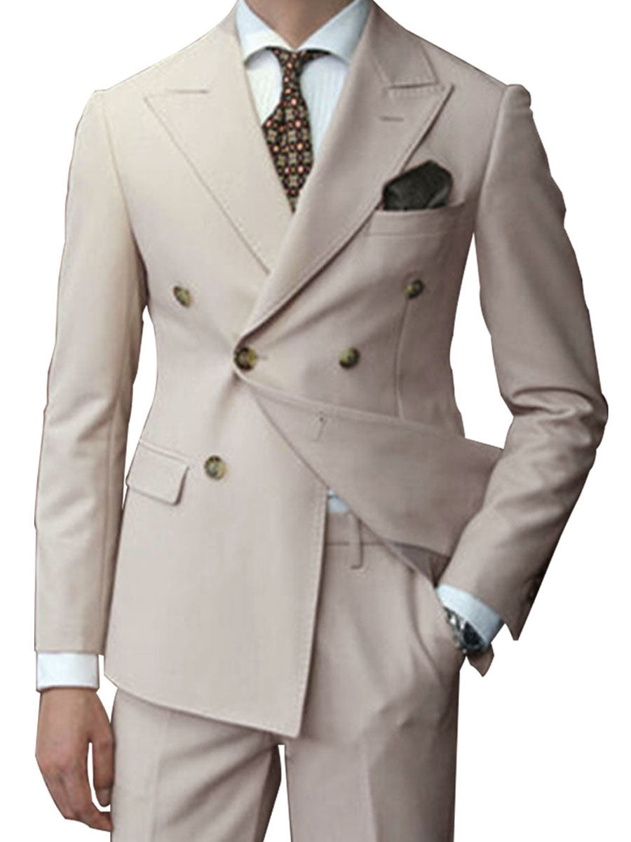 Costume Homme 2 Pièces en IVOIRE Coupe Slim et Polyvalente pour un Style Affaires Élégant