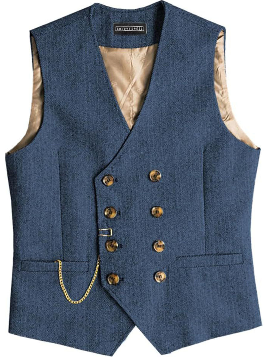 Gilet Homme Double-Épaule Haut de Gamme pour une Tenue d'Affaires Élégante