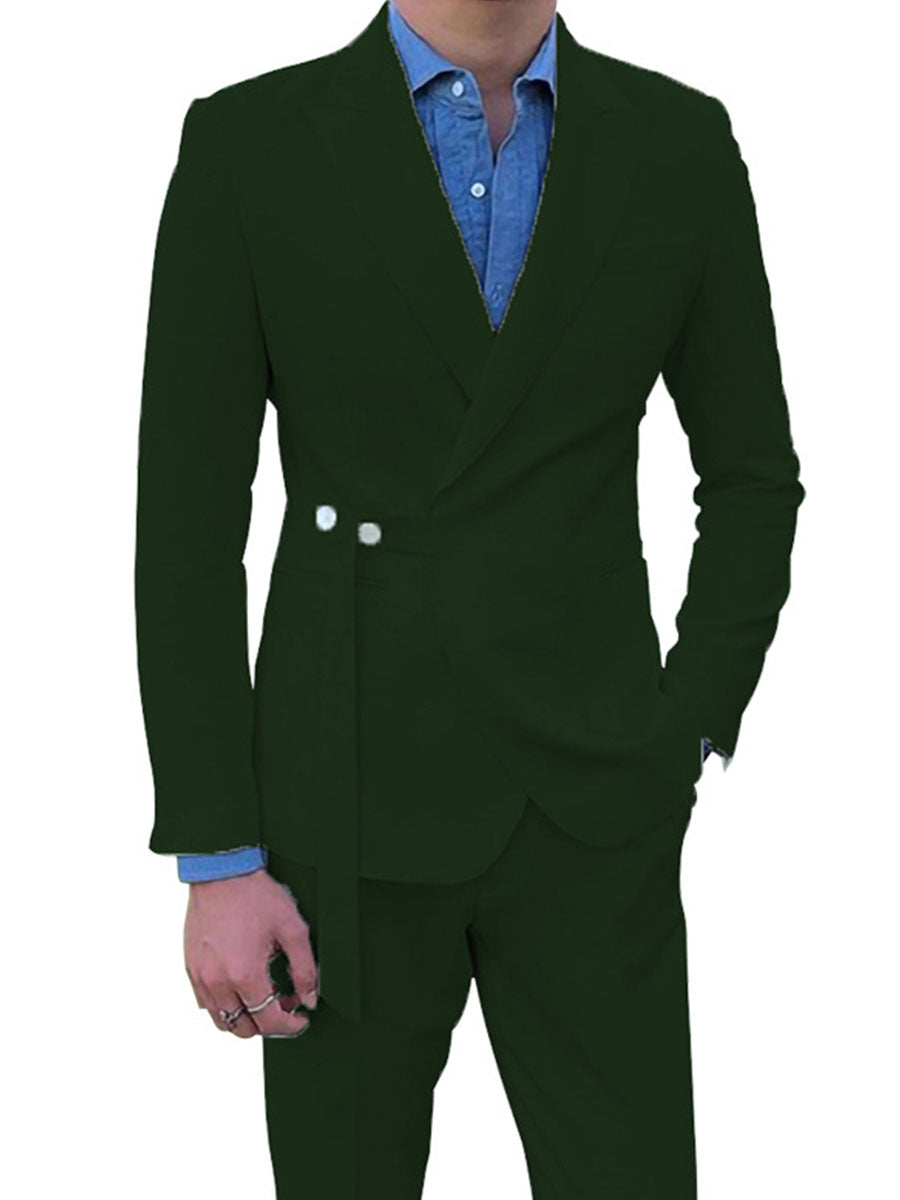 Costume Homme 2 Pièces VERT_FONCE Haut de Gamme Coupe Slim et Élégance pour Cérémonies