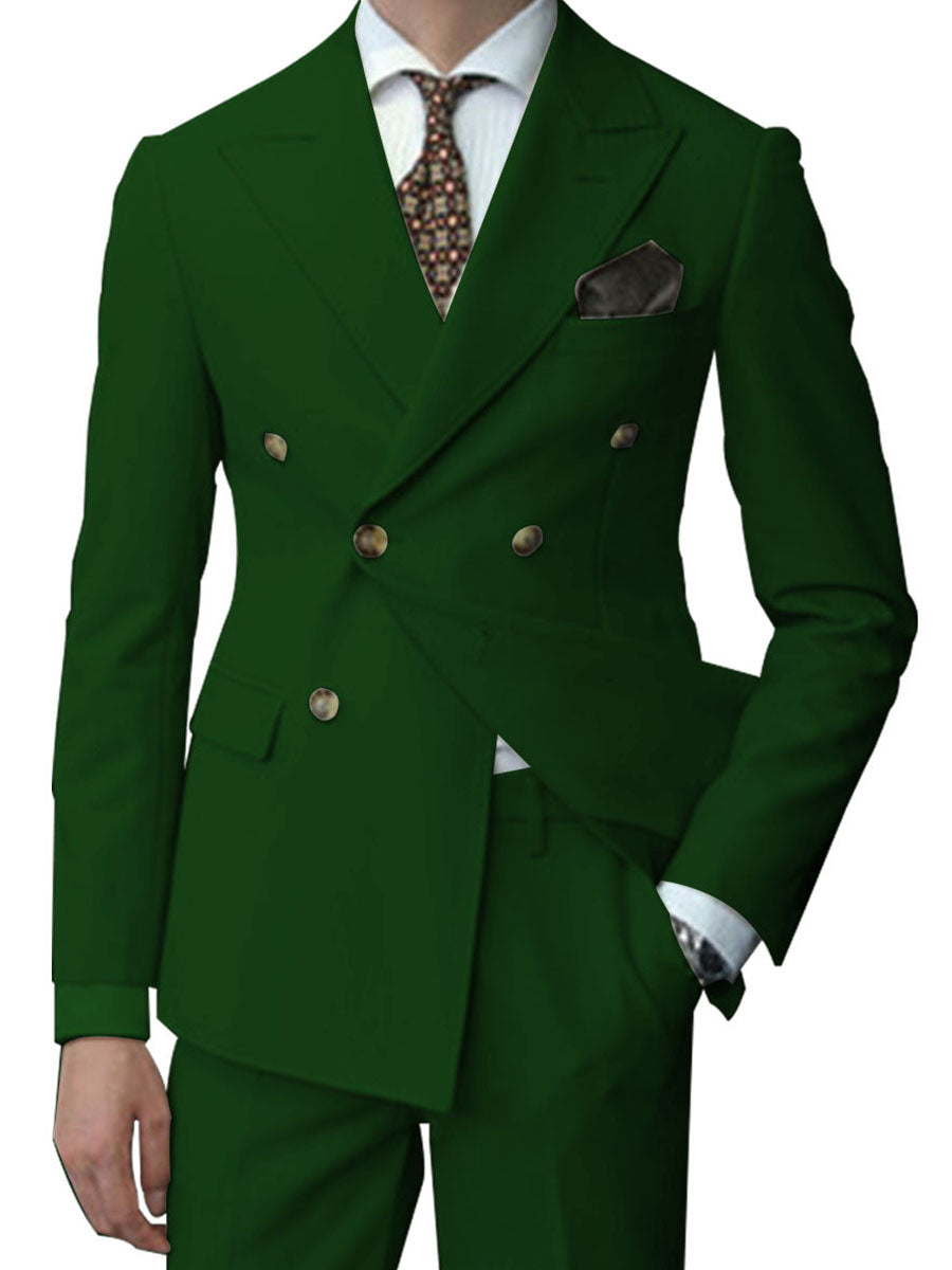 Costume Homme 2 Pièces en VERT Coupe Slim et Polyvalente pour un Style Affaires Élégant