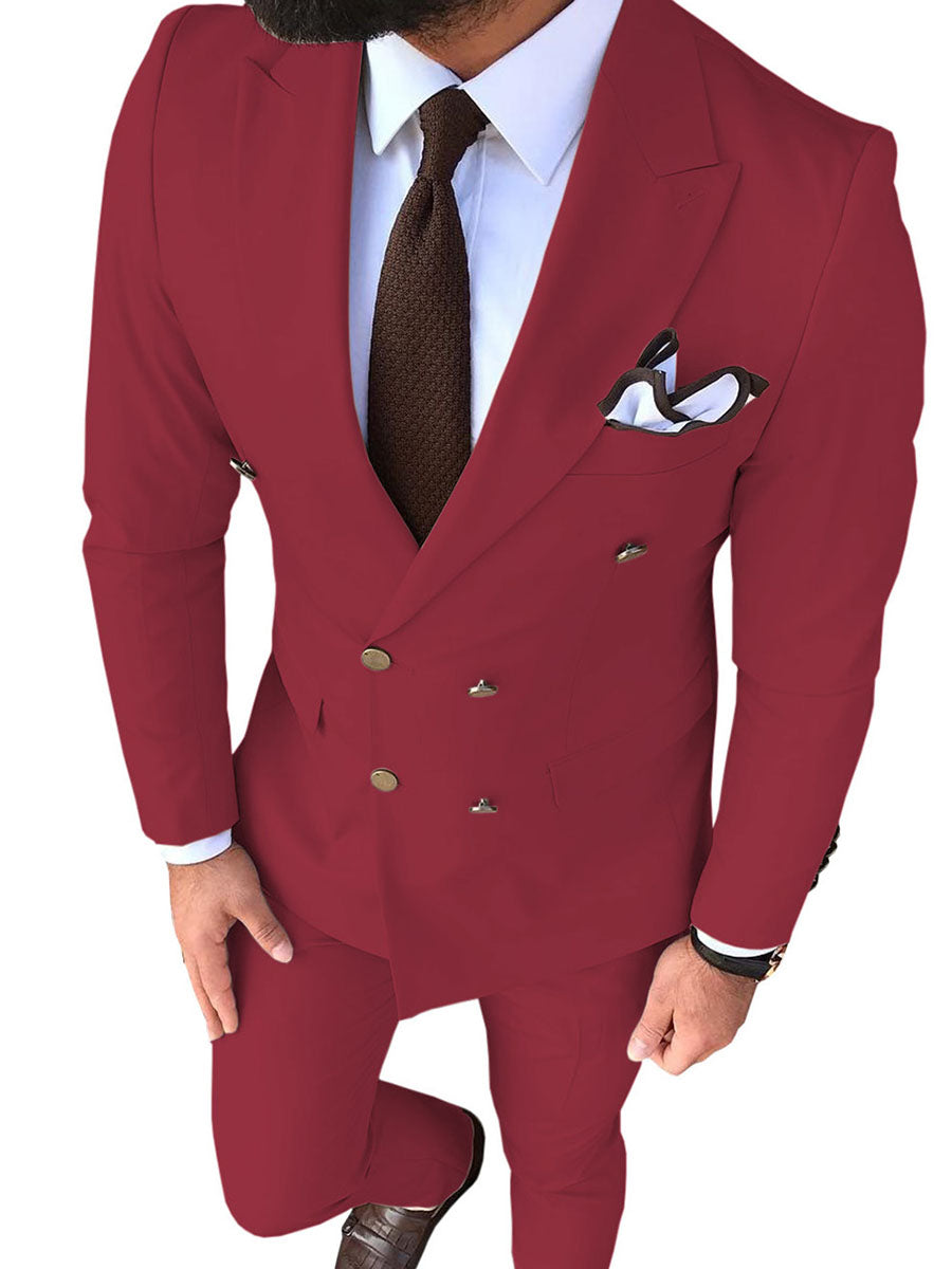 Costume Homme 2 Pièces en BORDEAUX Coupe Slim pour une Silhouette Affinée en Affaires