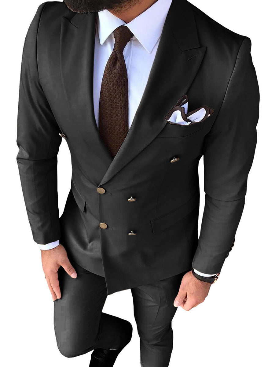 Costume Homme 2 Pièces en NOIR Coupe Slim pour une Silhouette Affinée en Affaires