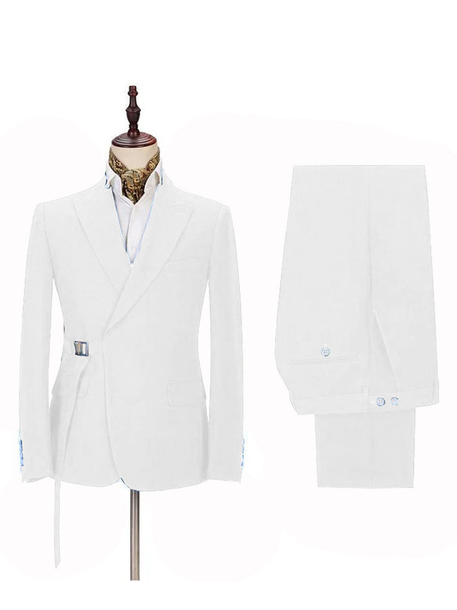 Costume Homme 2 Pièces en Blanc Succès International et à la Coupe Affinante