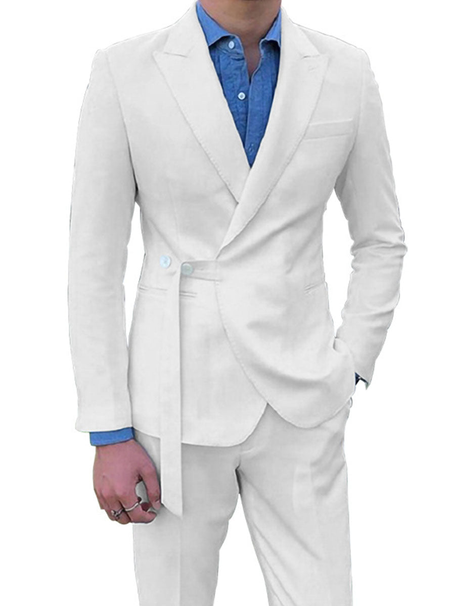 Costume Homme 2 Pièces BLANC Haut de Gamme Coupe Slim et Élégance pour Cérémonies