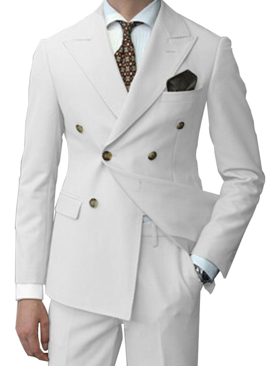 Costume Homme 2 Pièces en Blanc Coupe Slim et Polyvalente pour un Style Affaires Élégant