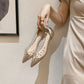 Bout pointu Translucide Talon plat Chaussures de soirée pour femmes