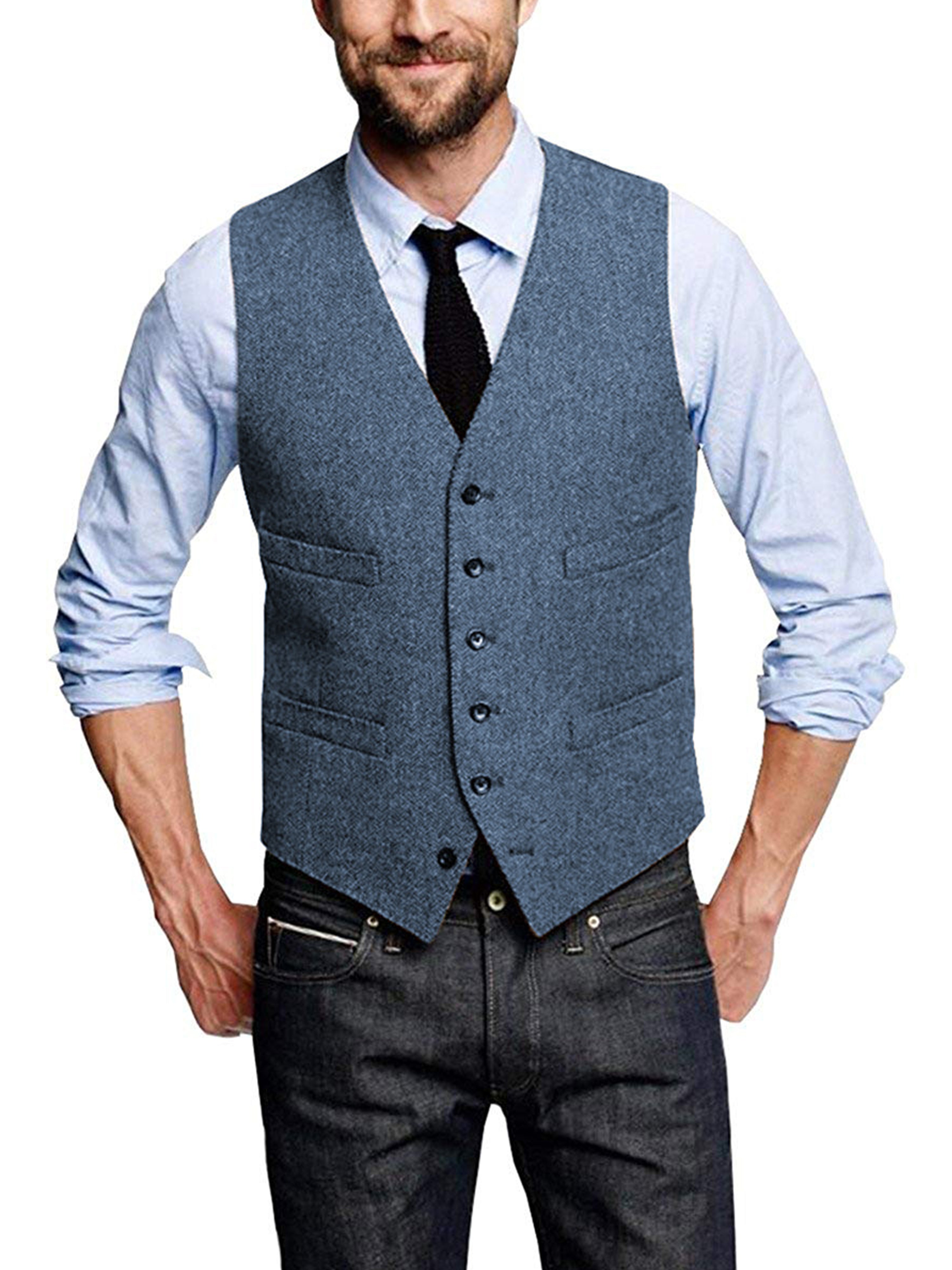 Gilet Col V Design Minimaliste avec Boutons pour Homme