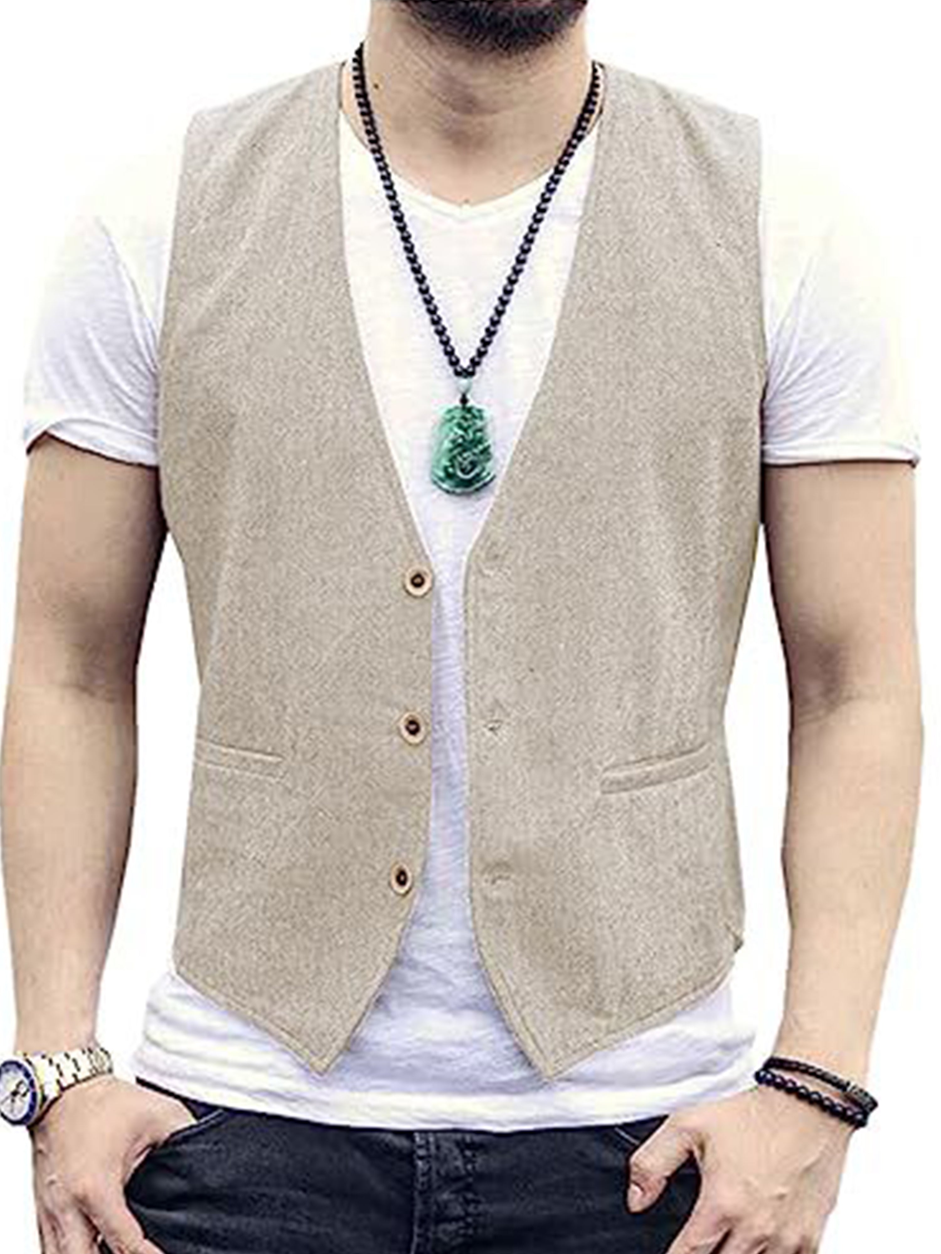 Gilet de costume en coton léger et décontracté