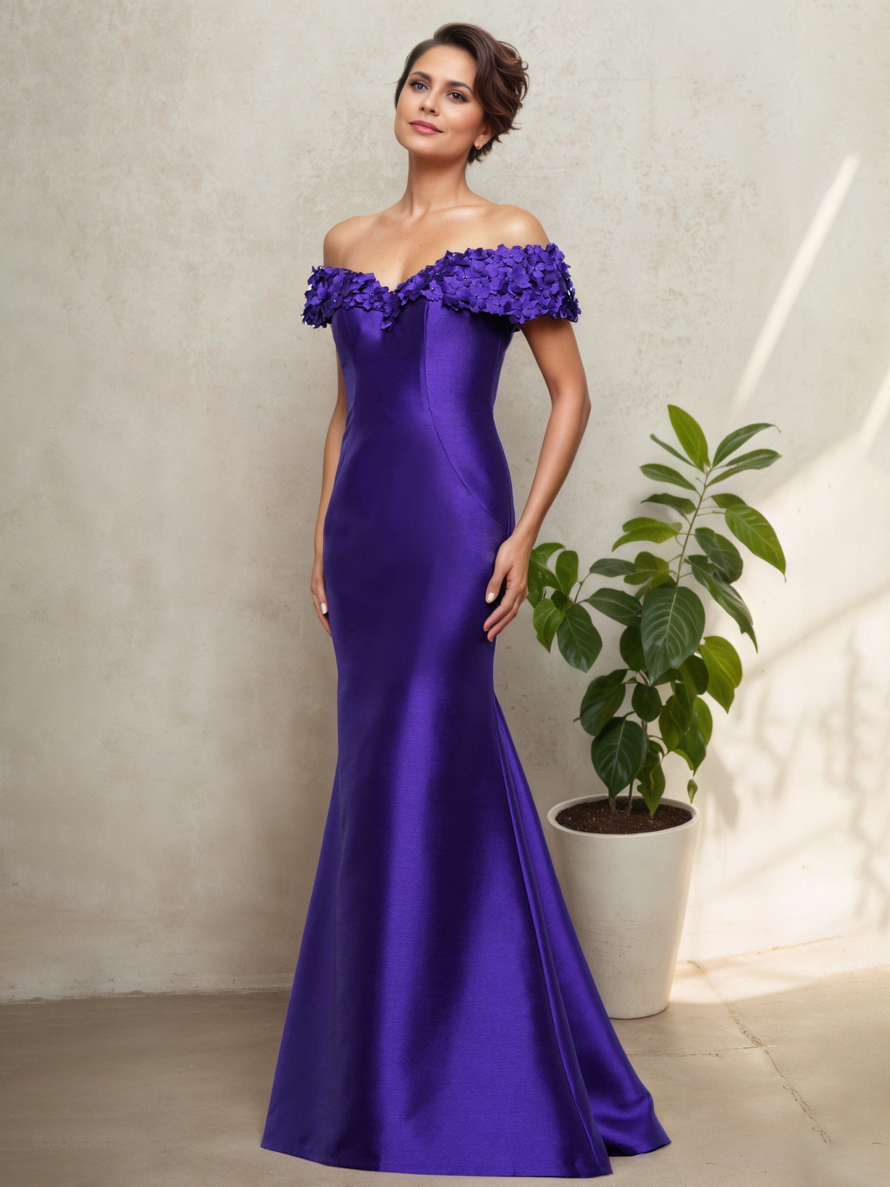 Robe de Cérémonie REGENCE pour Mère de la Mariée Style Sans Bretelles avec Encolure Illusion