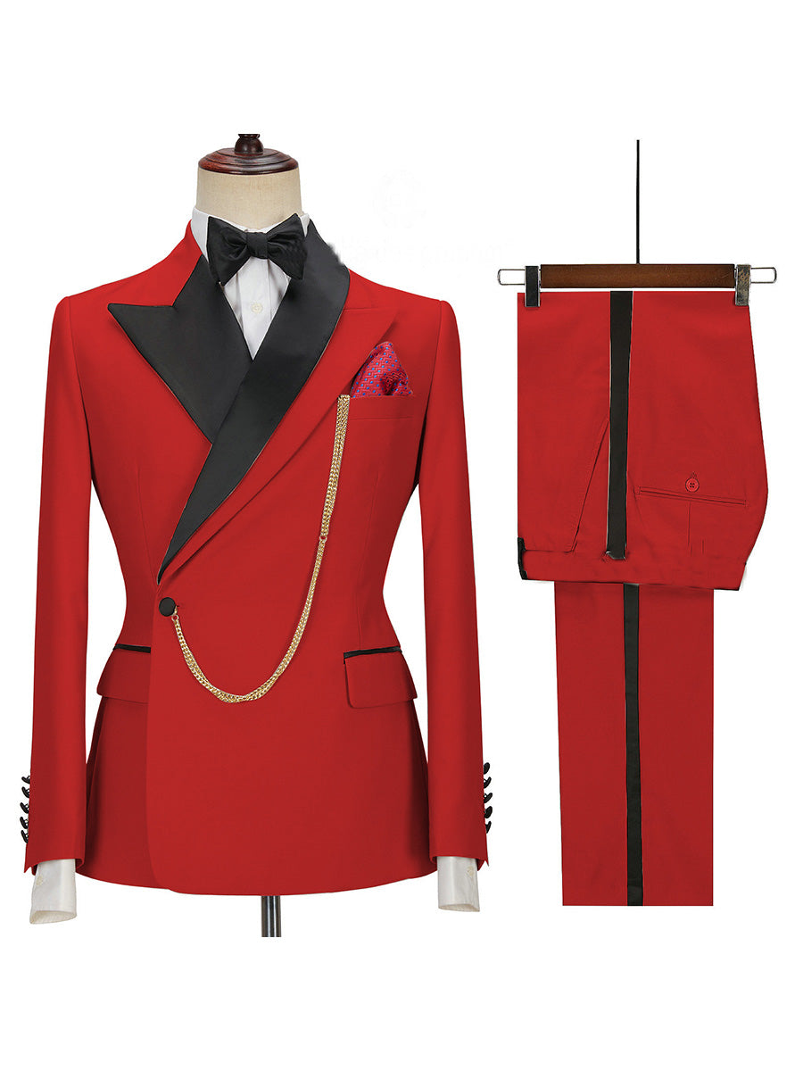 Costume Homme 2 Pièces En ROUGE Polyvalence Élégante pour un Style Affaires et Décontracté Coupe Affinante